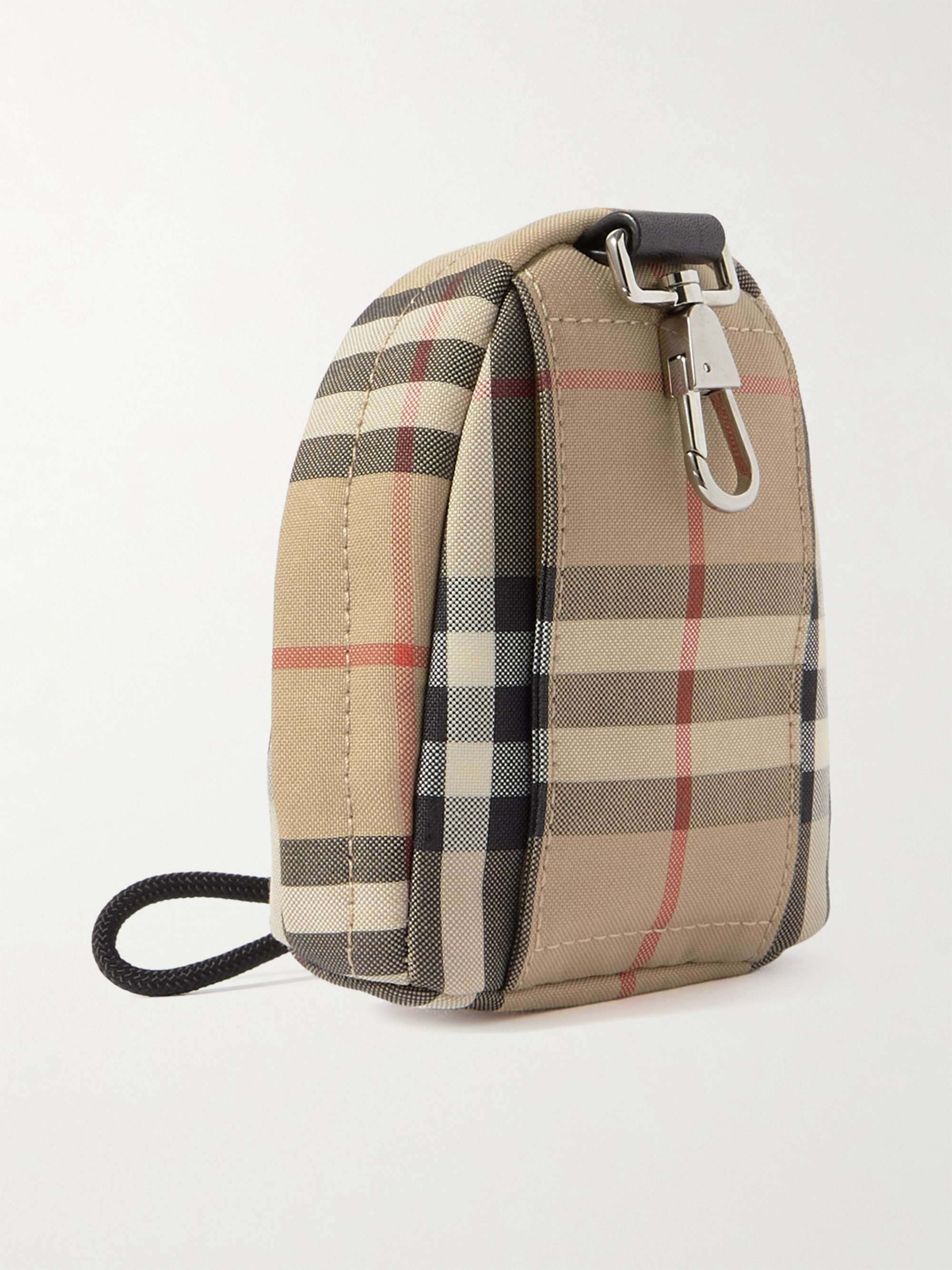 BURBERRY Checked Leather-Trimmed Canvas Keyring