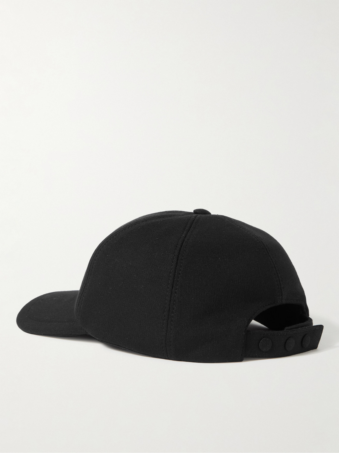 Shop Burberry Embroidered Cotton-twill Baseball Cap In Black