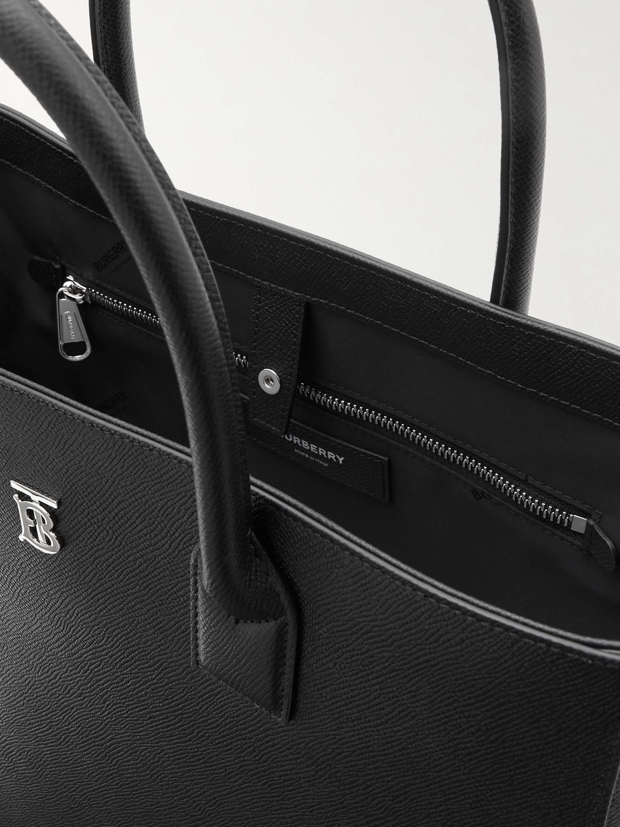 BURBERRY Full-Grain Leather Tote Bag