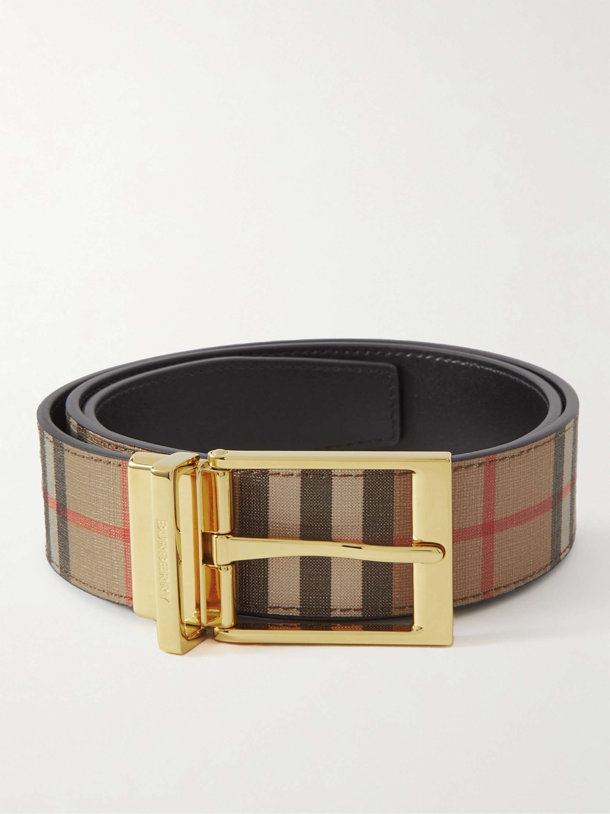 Burberry Belt Mens - Check Burberry Leather Belt