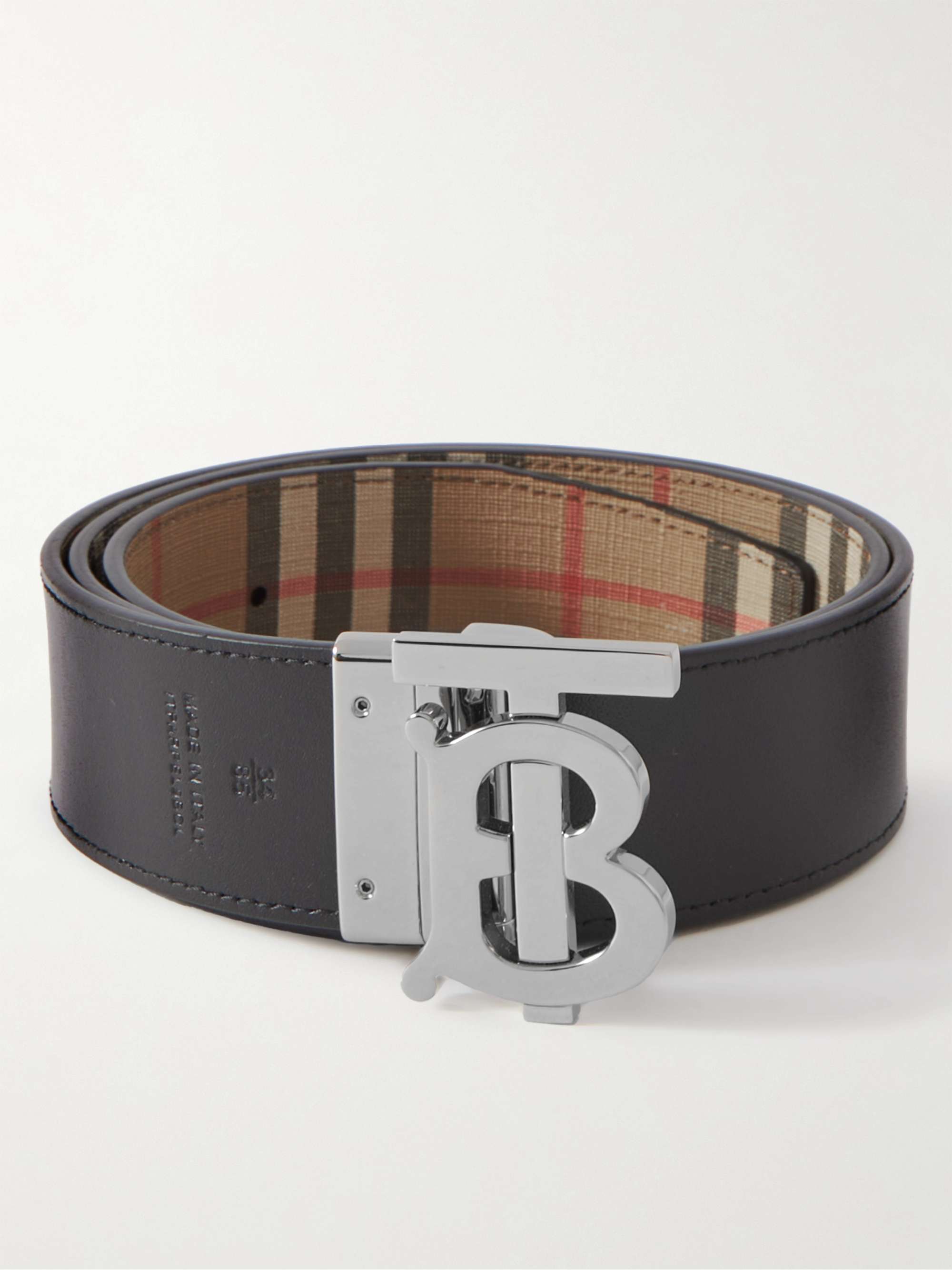 Burberry Belt Mens - Check Burberry Leather Belt