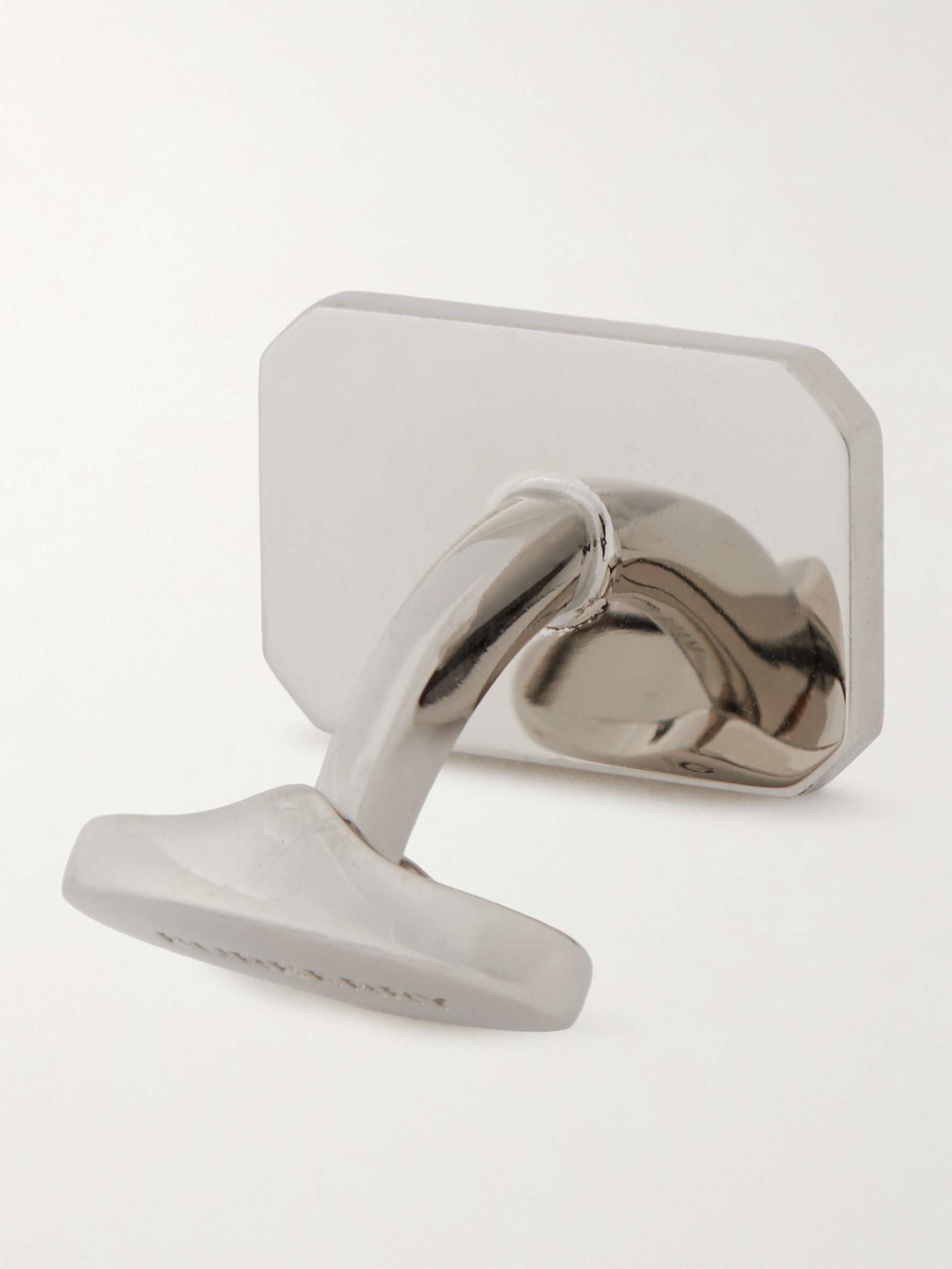 BURBERRY Striped Palladium-Plated Cufflink