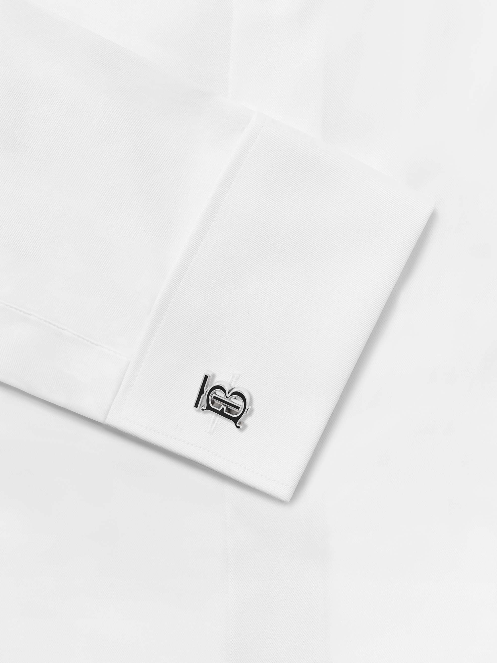 BURBERRY Palladium-Plated and Enamel Cufflinks