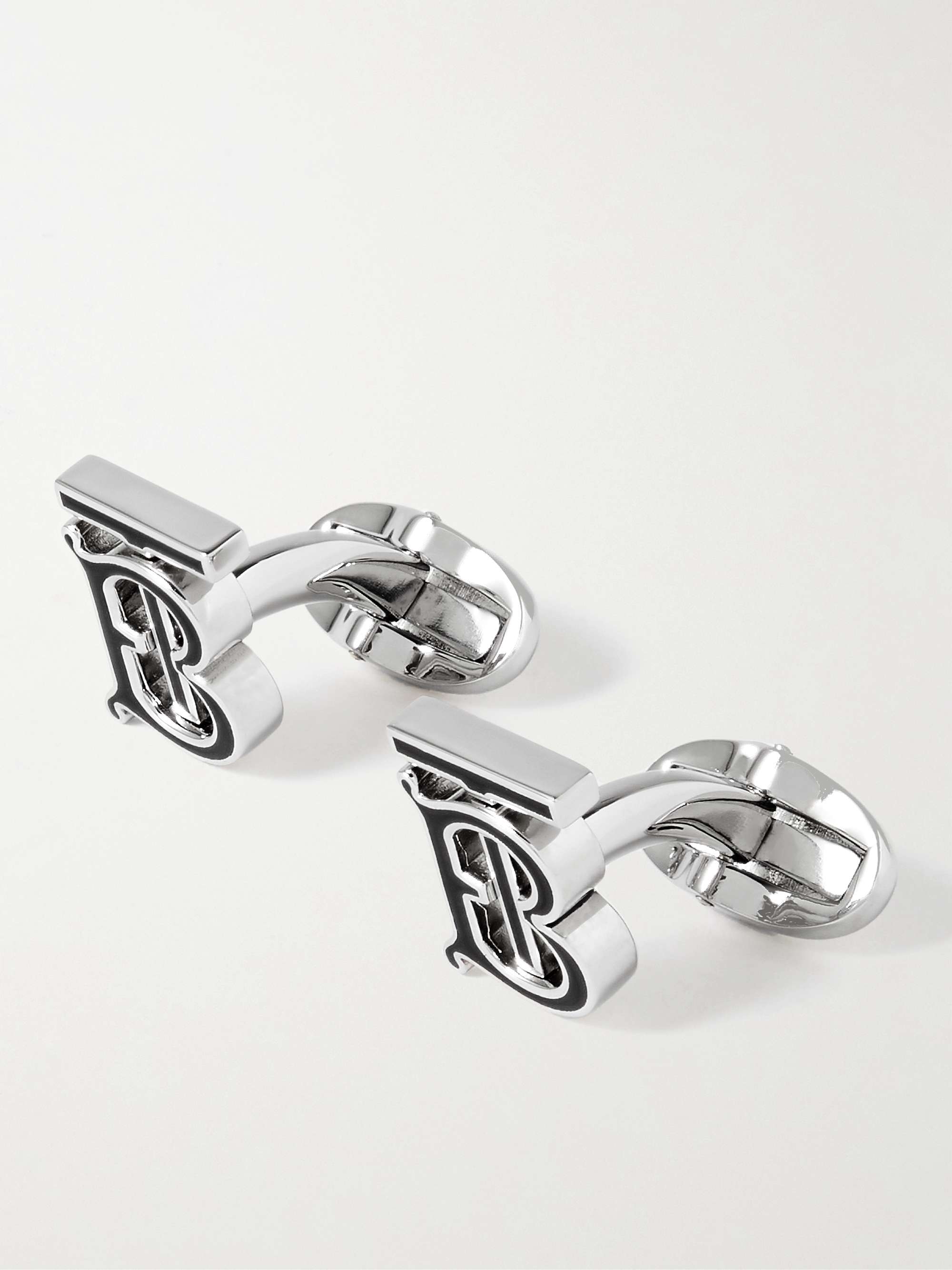 Palladium Plated and Enamel Cufflinks