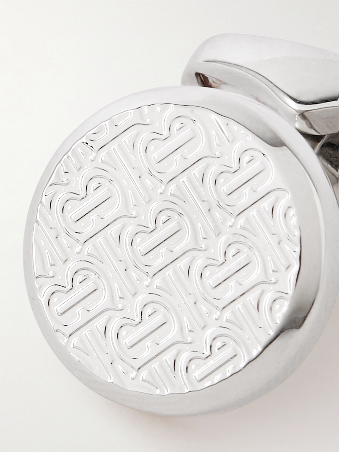 Shop Burberry Palladium-plated Cufflinks In Silver