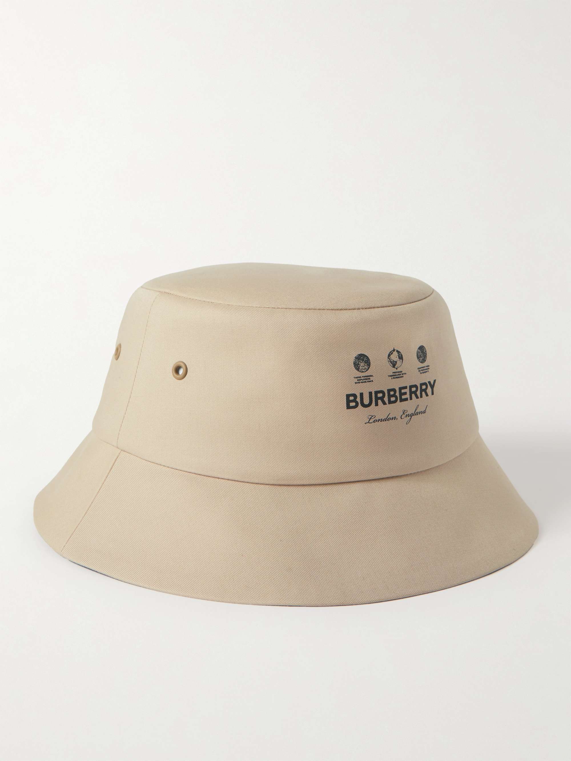 BURBERRY Reversible Logo-Embroidered Cotton-Twill Bucket Hat for Men