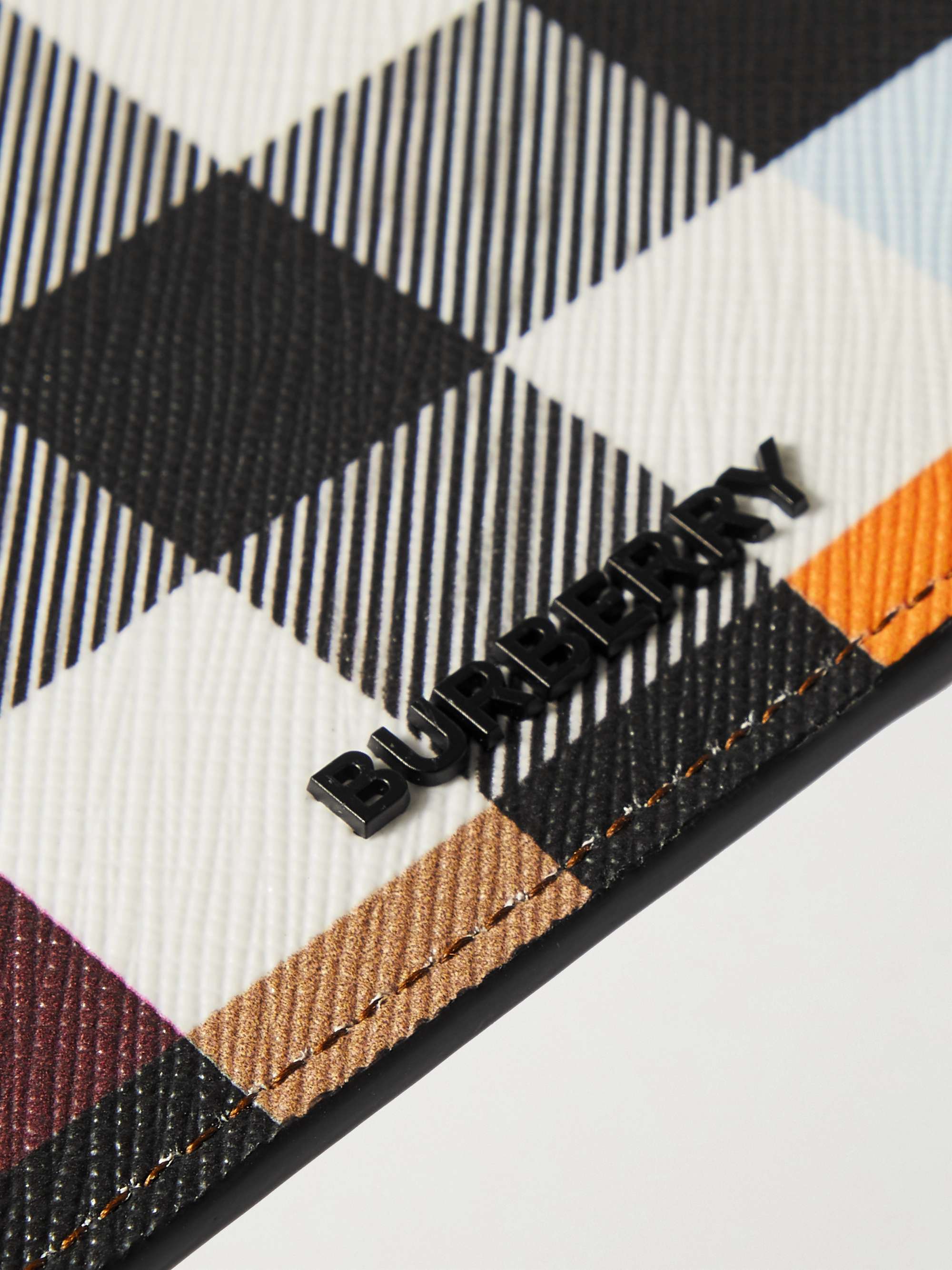 BURBERRY Checked E-Canvas and Leather Cardholder