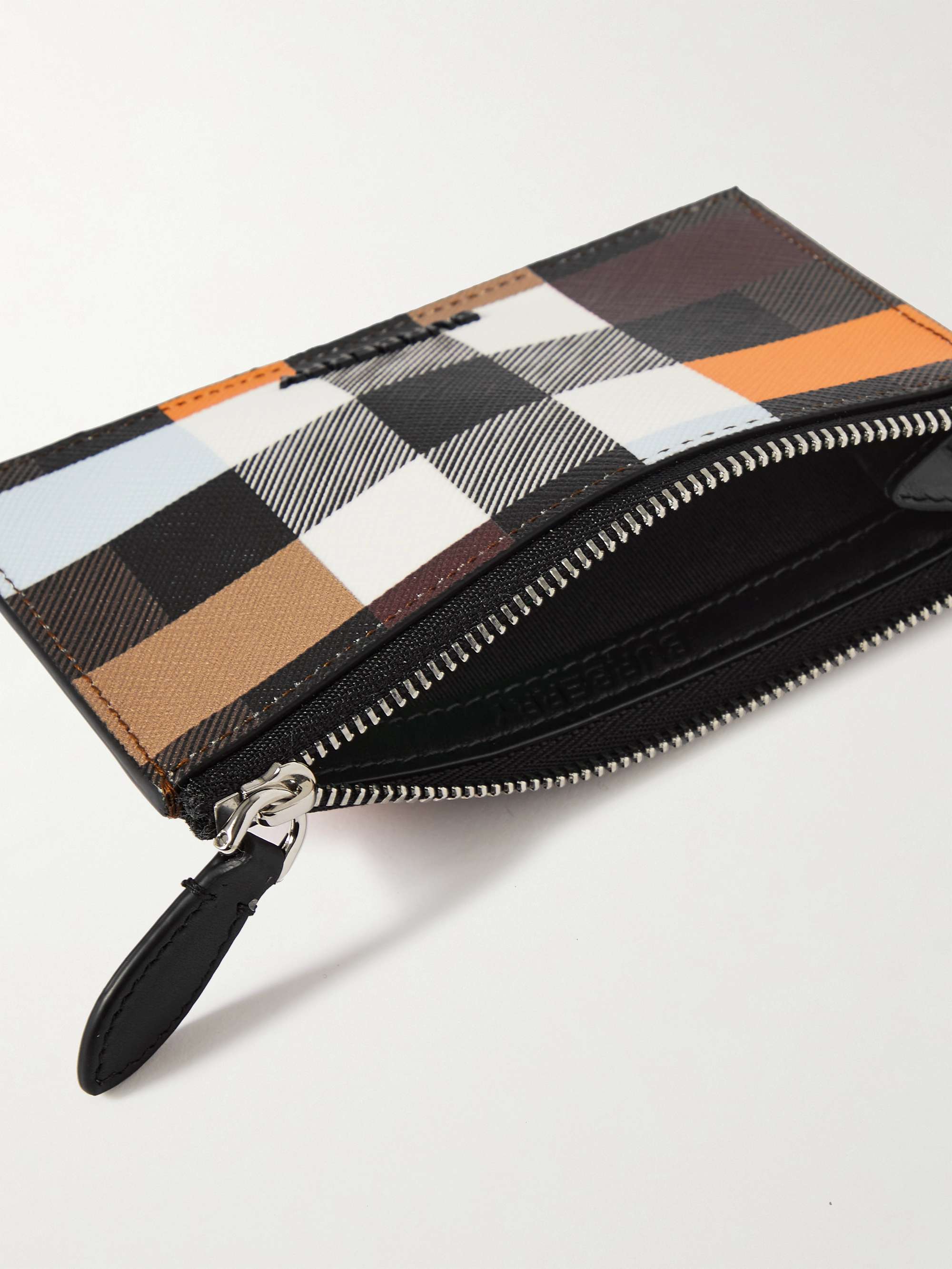 BURBERRY Checked E-Canvas and Leather Cardholder