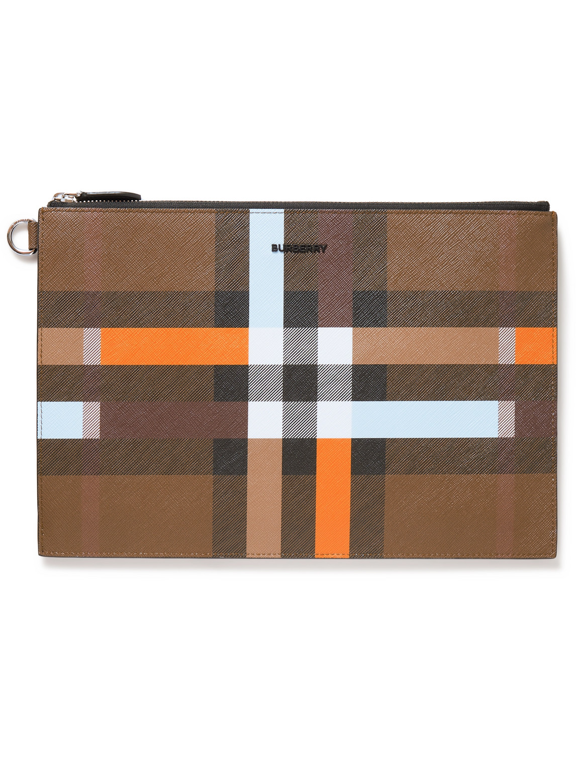 Leather-Trimmed Printed Coated-Canvas Pouch