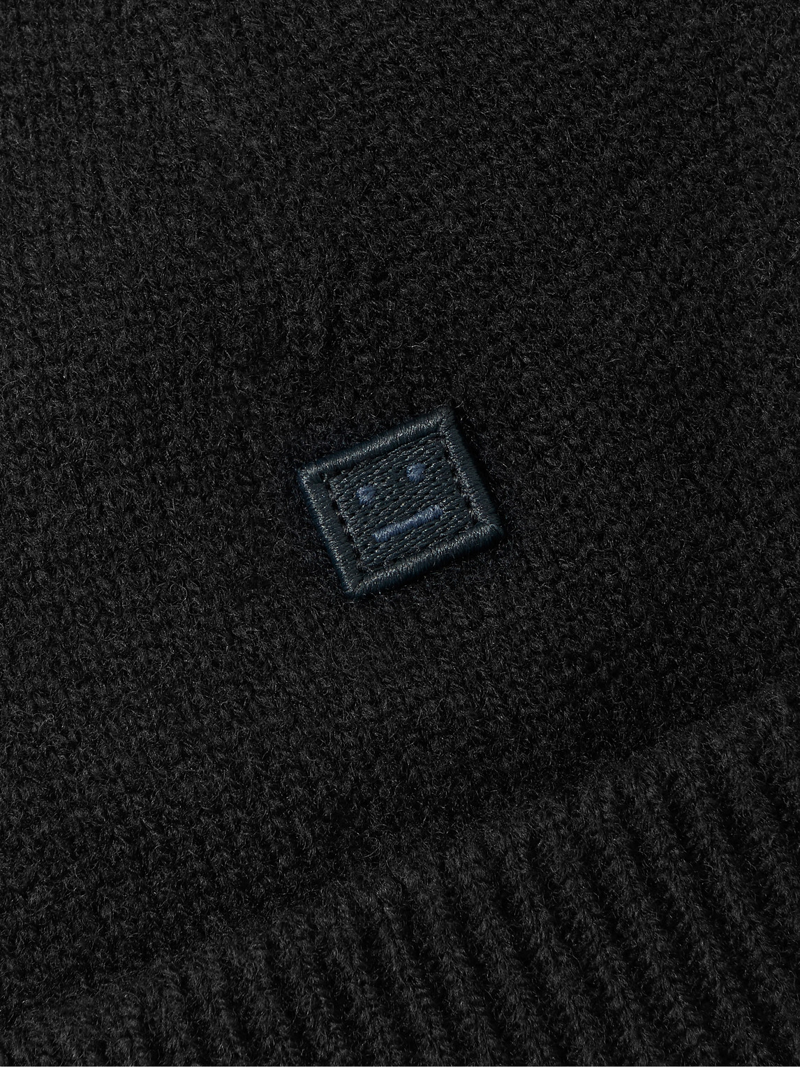 Shop Acne Studios Logo-appliquéd Wool Beanie In Black