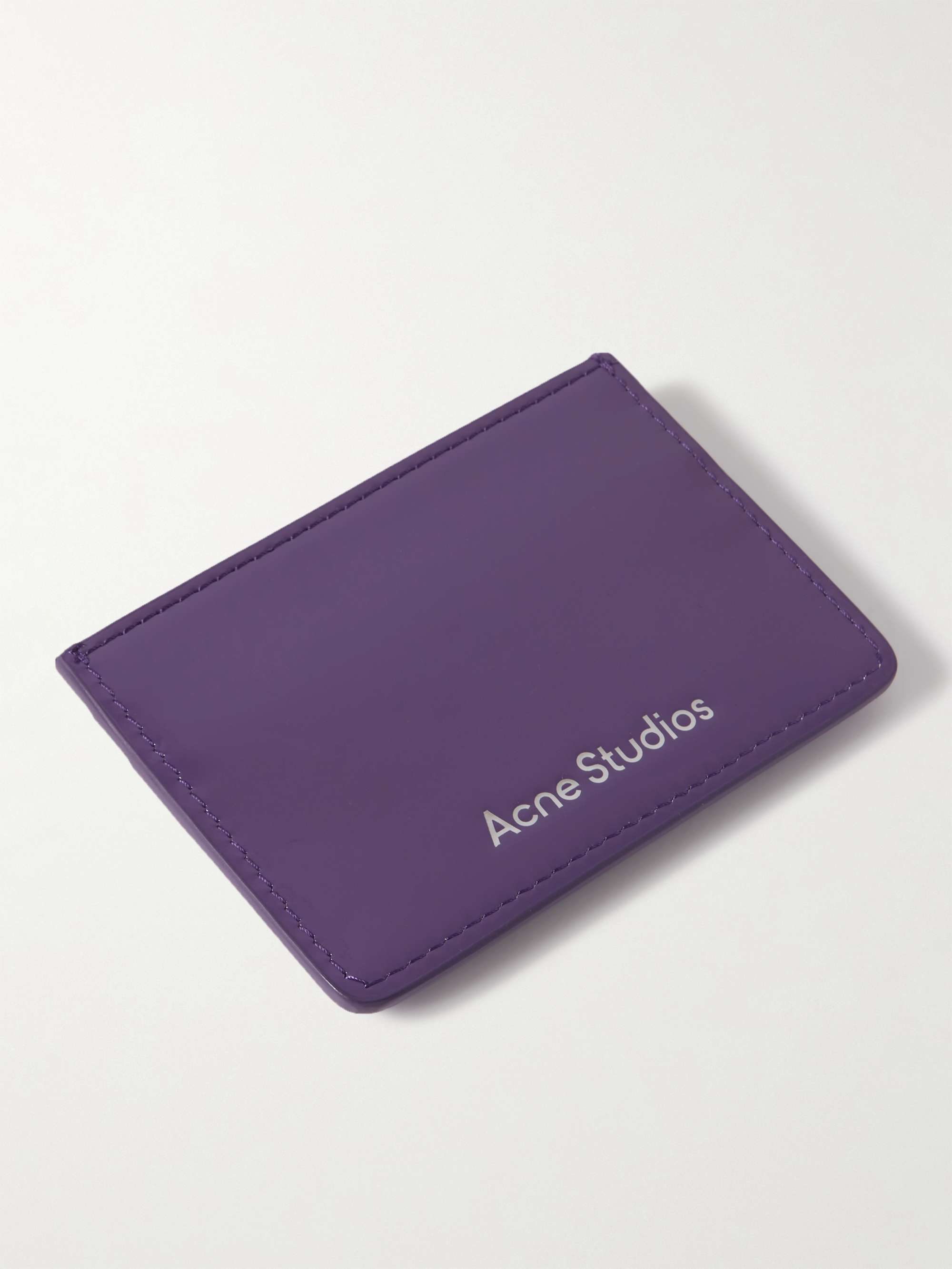 ACNE STUDIOS Logo-Appliquéd Faux Patent-Leather Cardholder