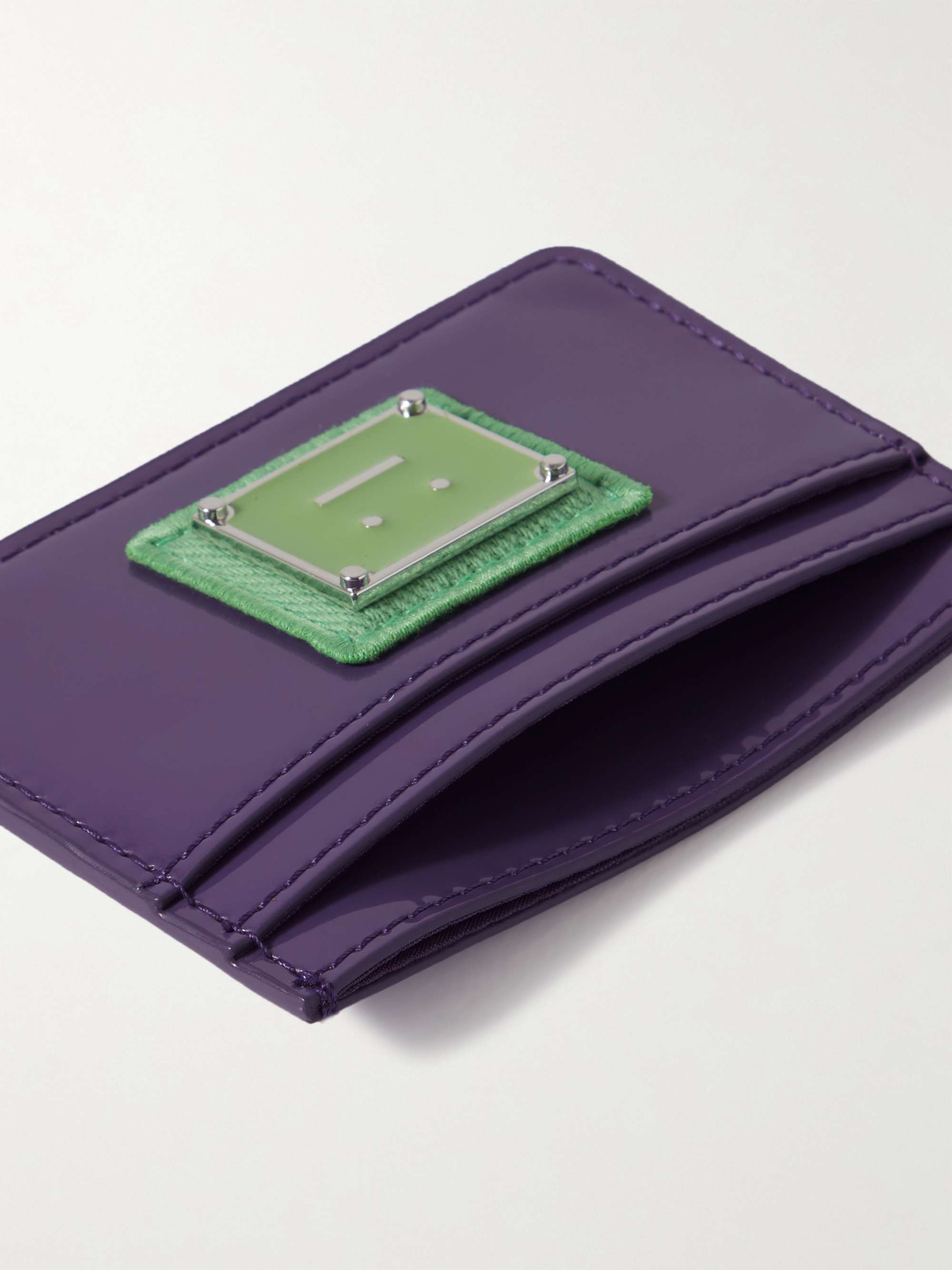 ACNE STUDIOS Logo-Appliquéd Faux Patent-Leather Cardholder