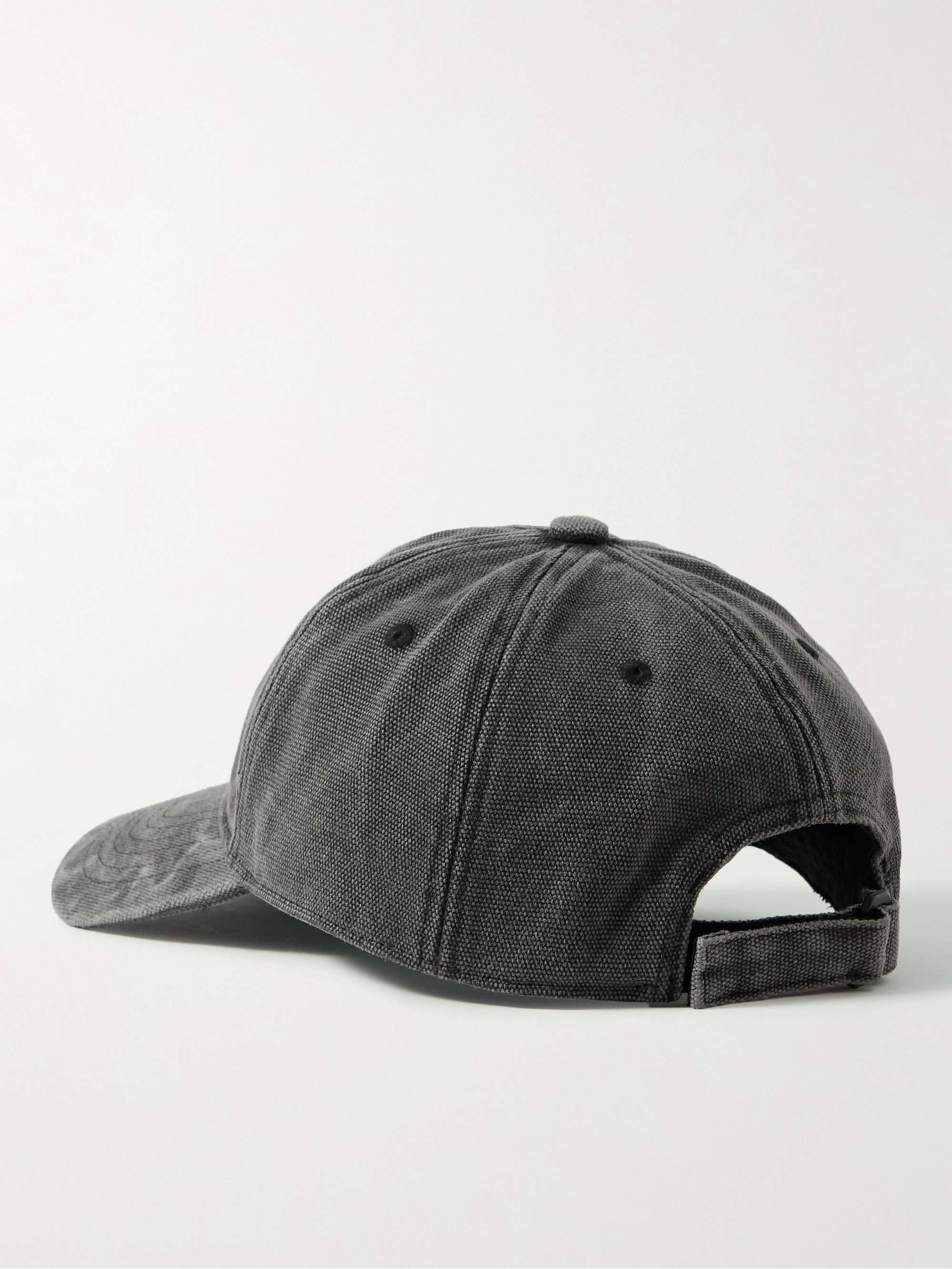 ACNE STUDIOS LeatherTrimmed Distressed CottonCanvas Baseball Cap for
