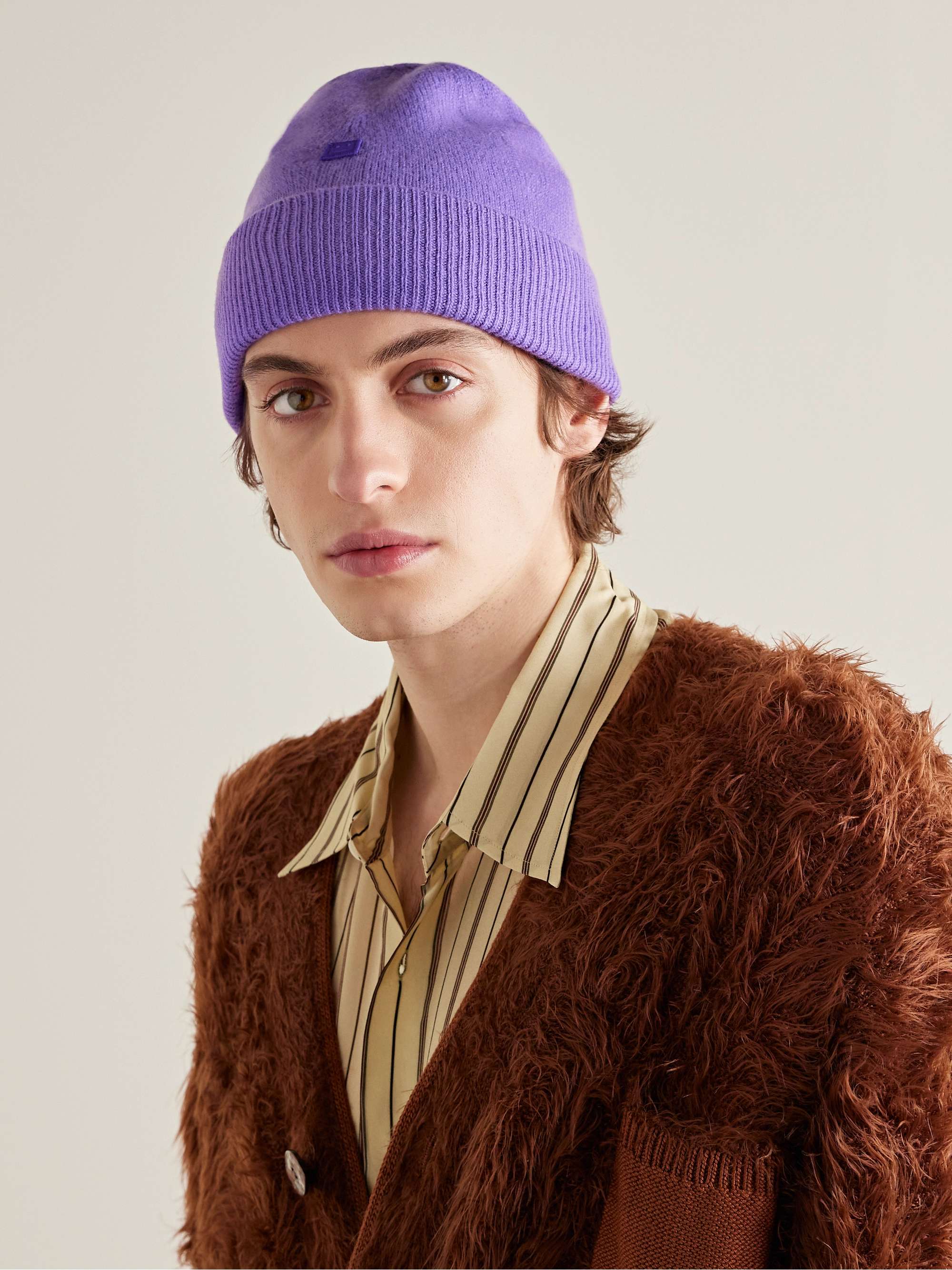 ACNE STUDIOS Logo-Appliquéd Wool Beanie for Men | MR