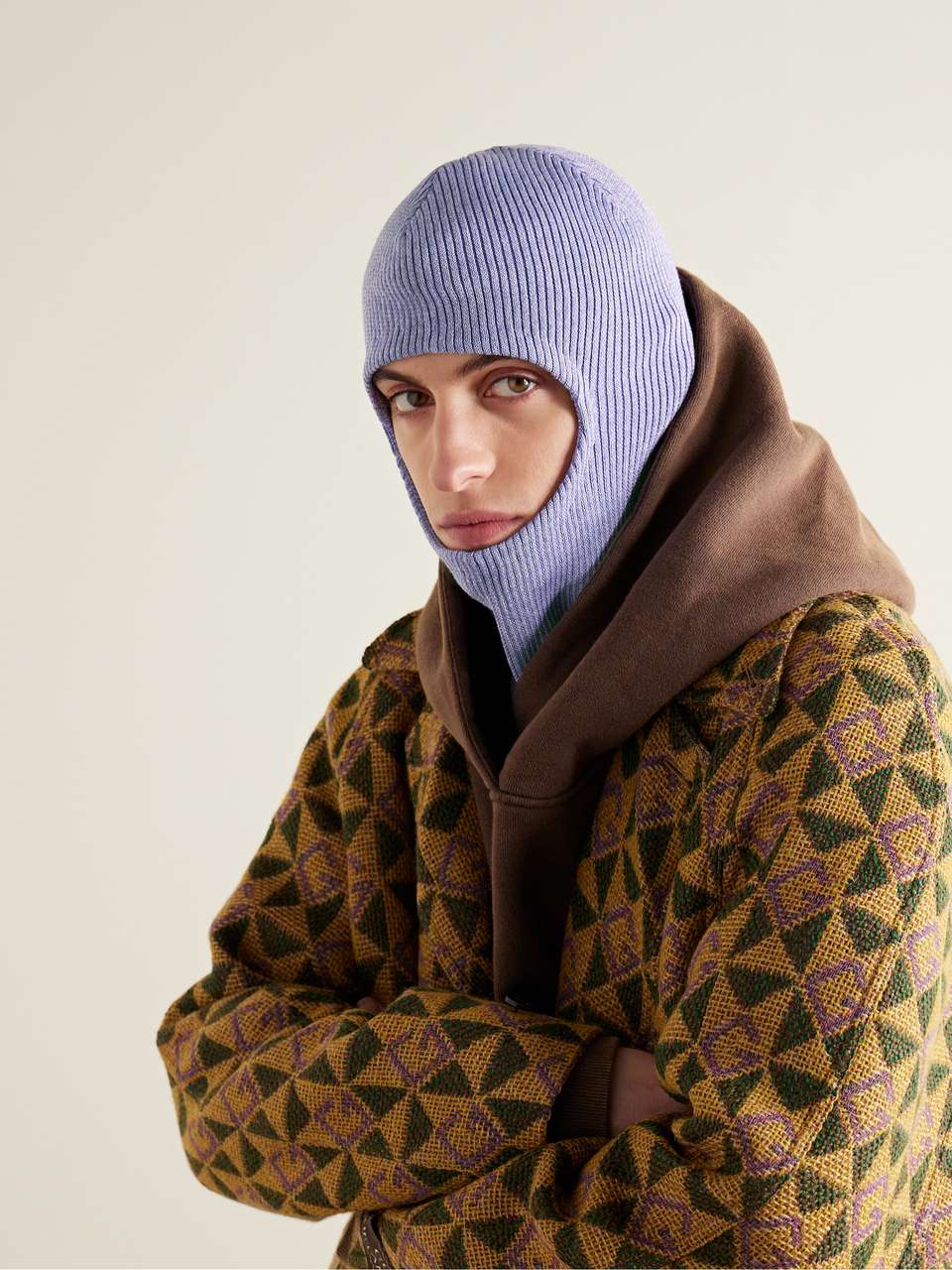 Purple LogoAppliquéd Ribbed WoolBlend Balaclava ACNE STUDIOS MR