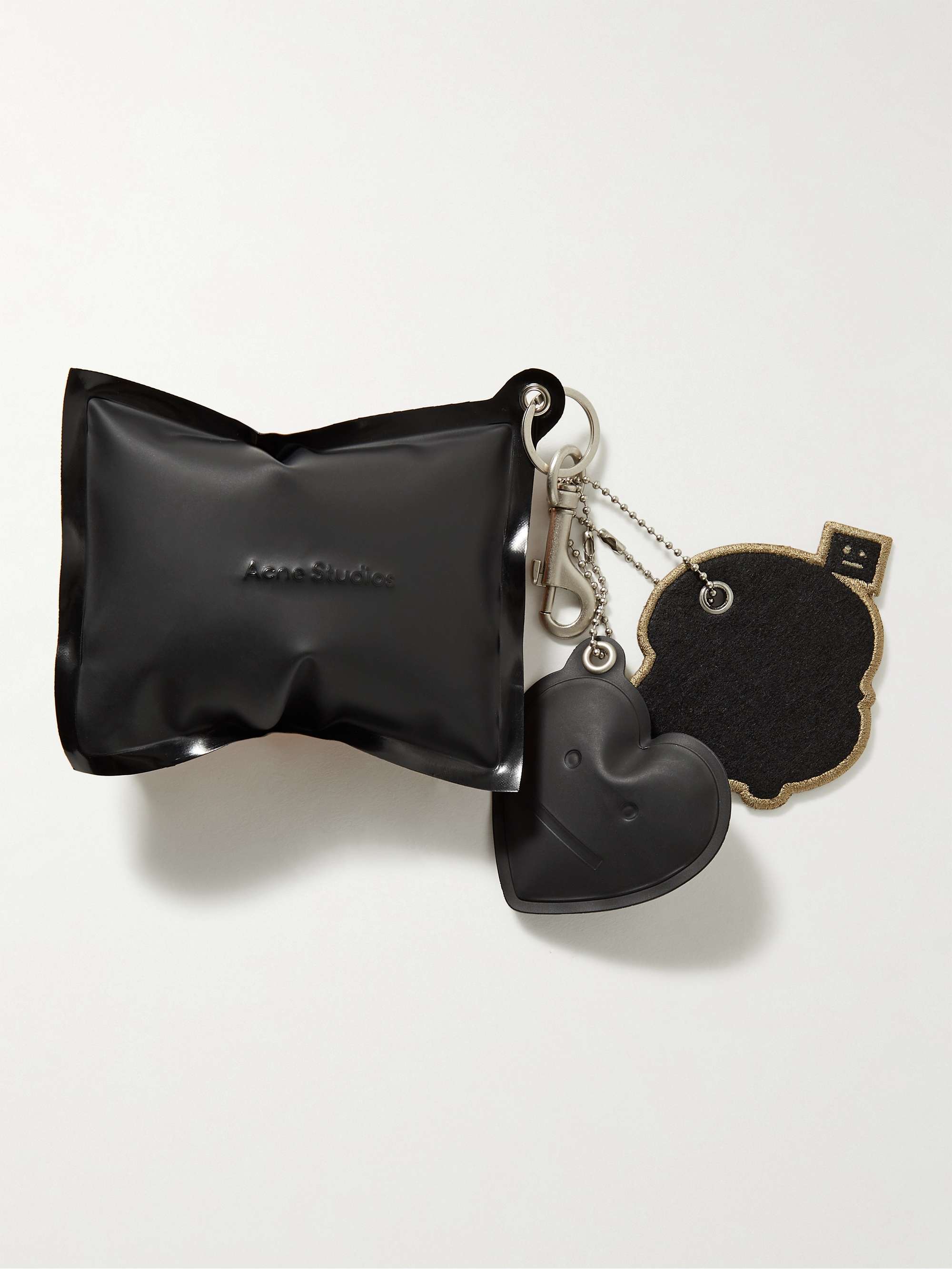 ACNE STUDIOS Logo-Embossed PVC and Leather Key Fob