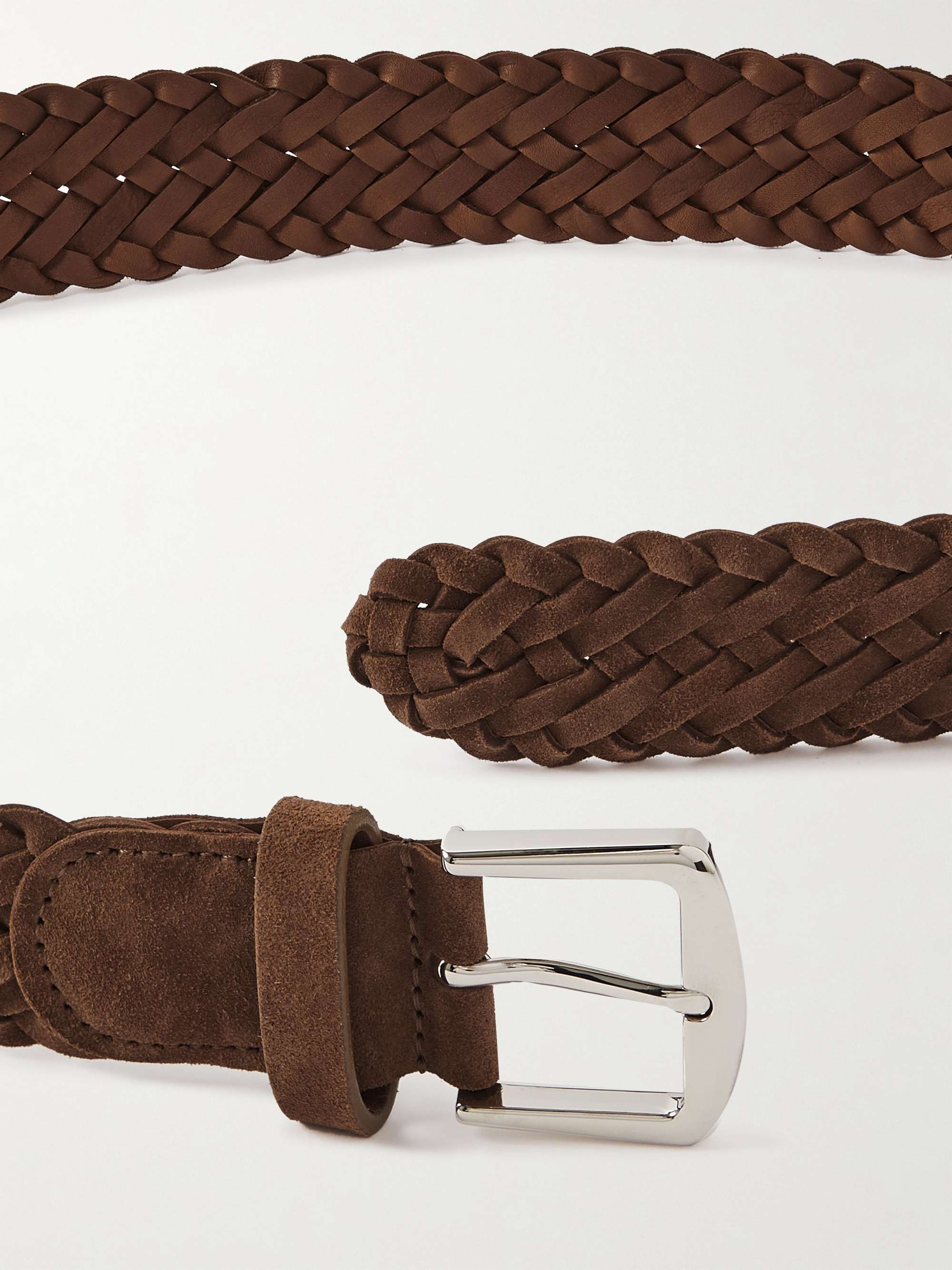 LORO PIANA 4cm Woven Suede Belt