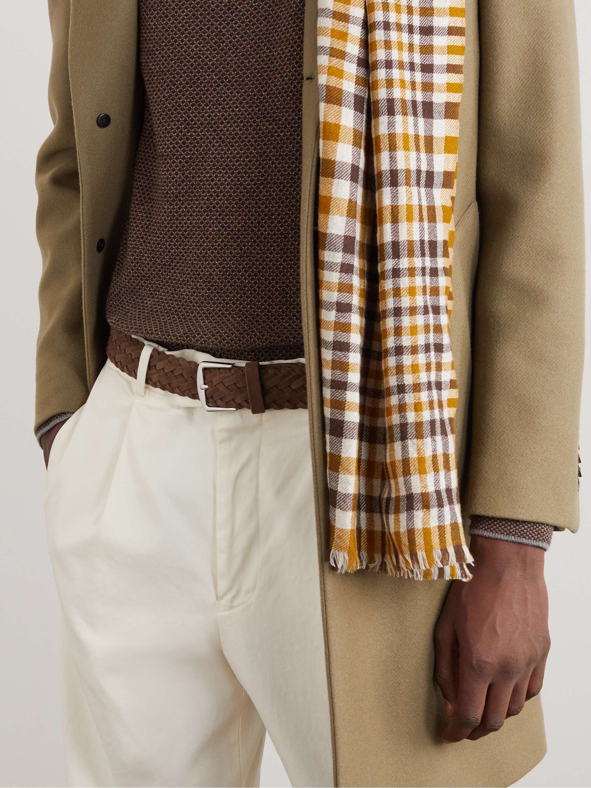 LORO PIANA 4cm Woven Suede Belt