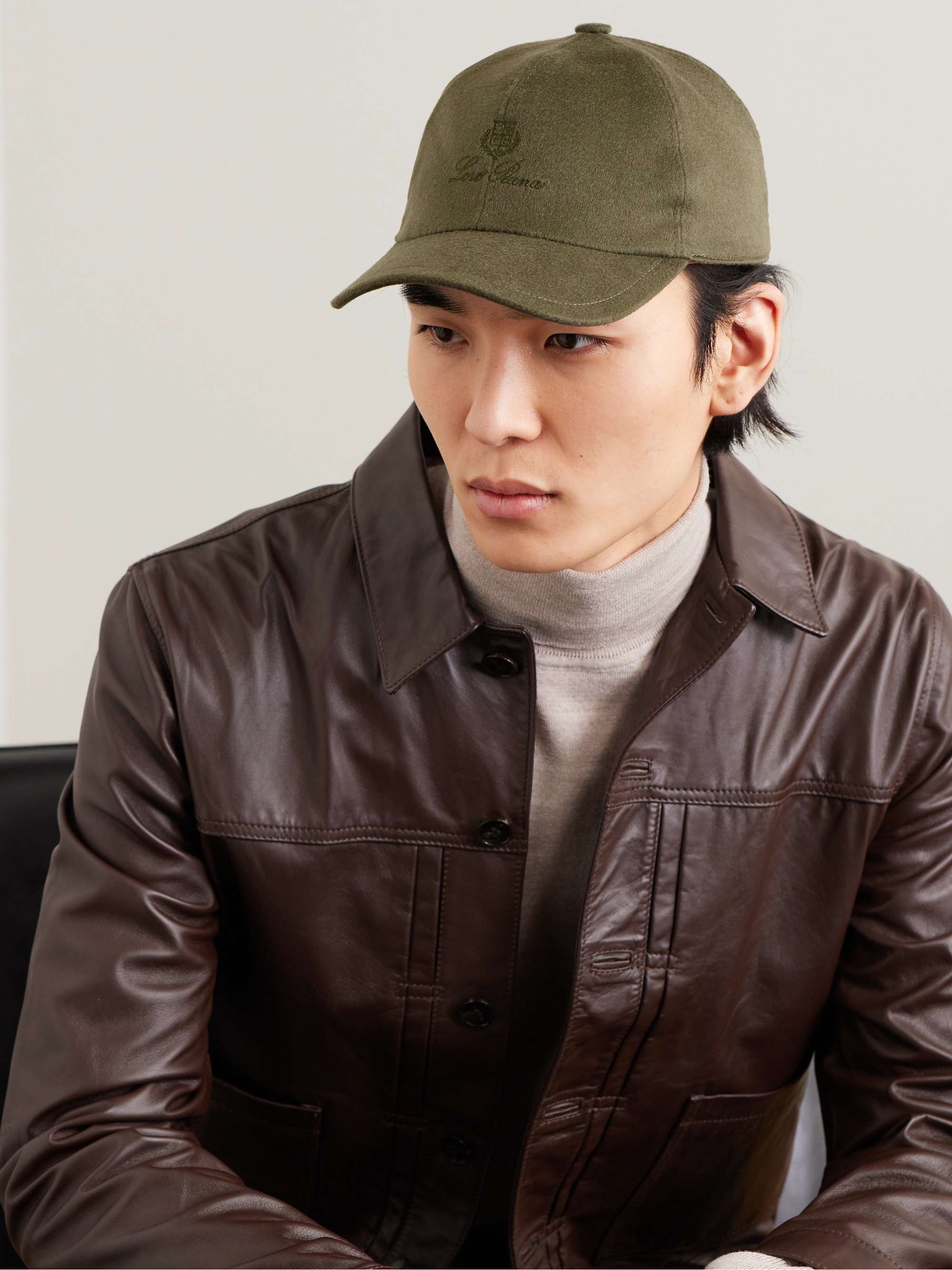 LORO PIANA Logo-Embroidered Storm System® Baby Cashmere Baseball Cap