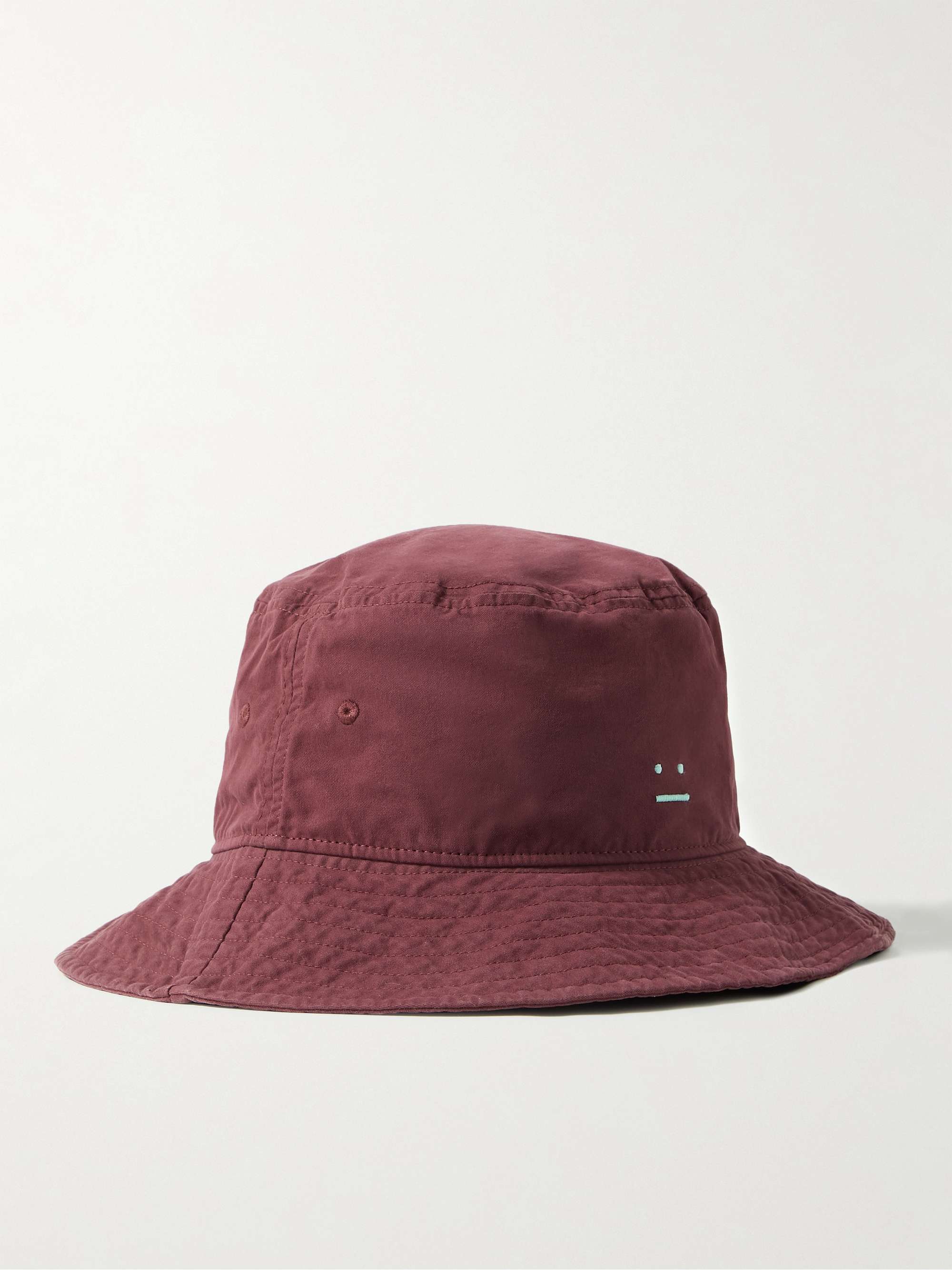 ACNE STUDIOS Logo-Embroidered Appliquéd Cotton-Twill Bucket Hat