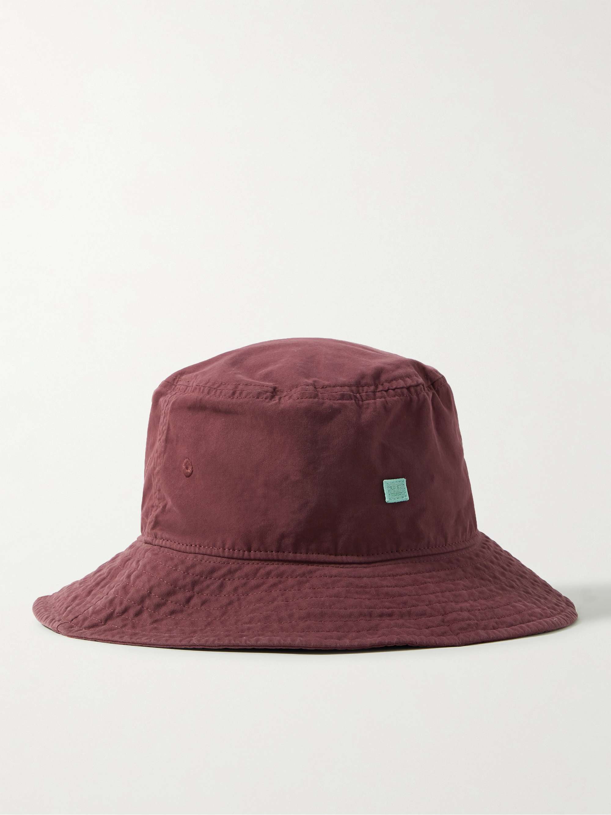 ACNE STUDIOS Logo-Embroidered Appliquéd Cotton-Twill Bucket Hat