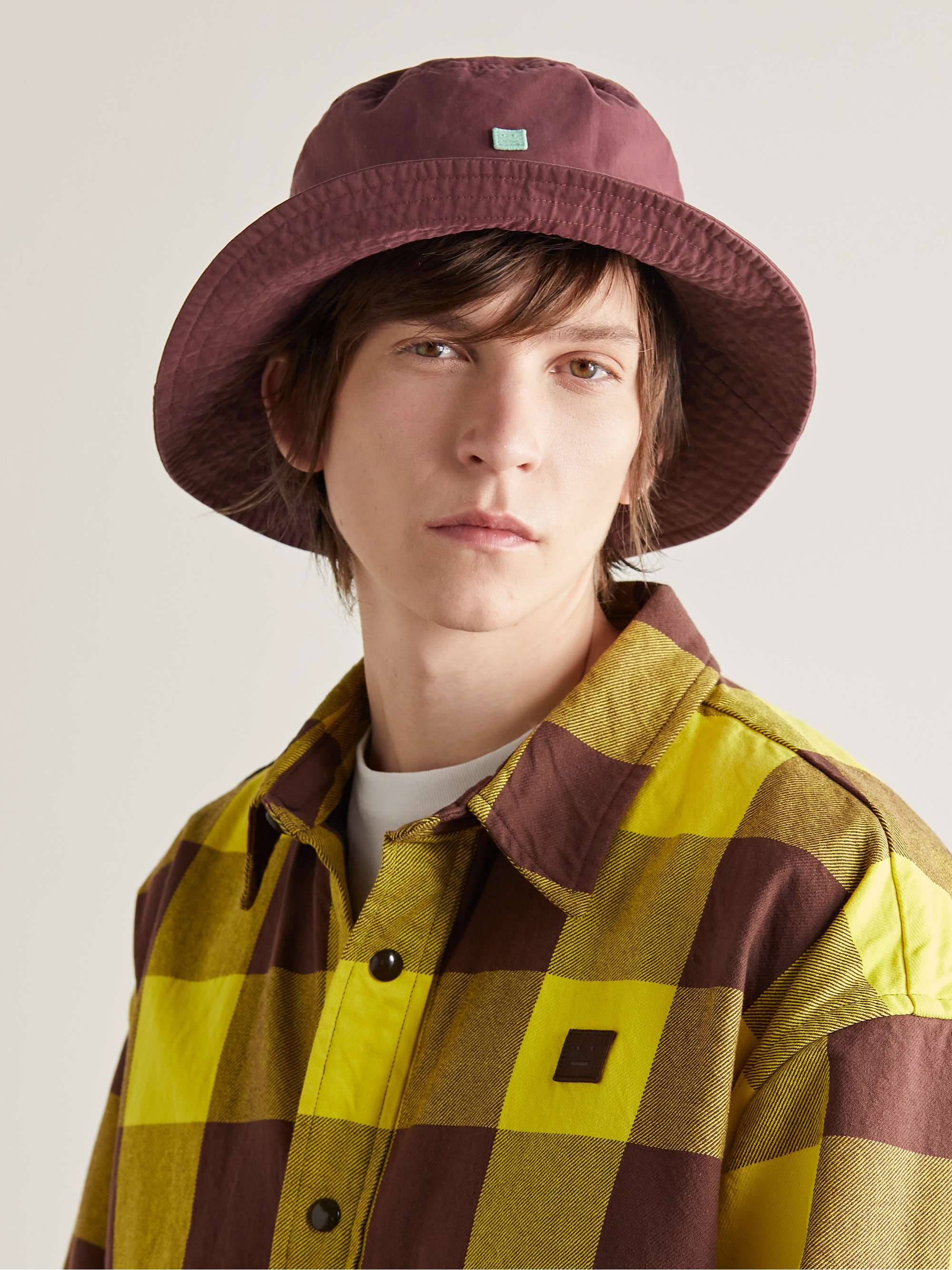 ACNE STUDIOS Logo-Embroidered Appliquéd Cotton-Twill Bucket Hat