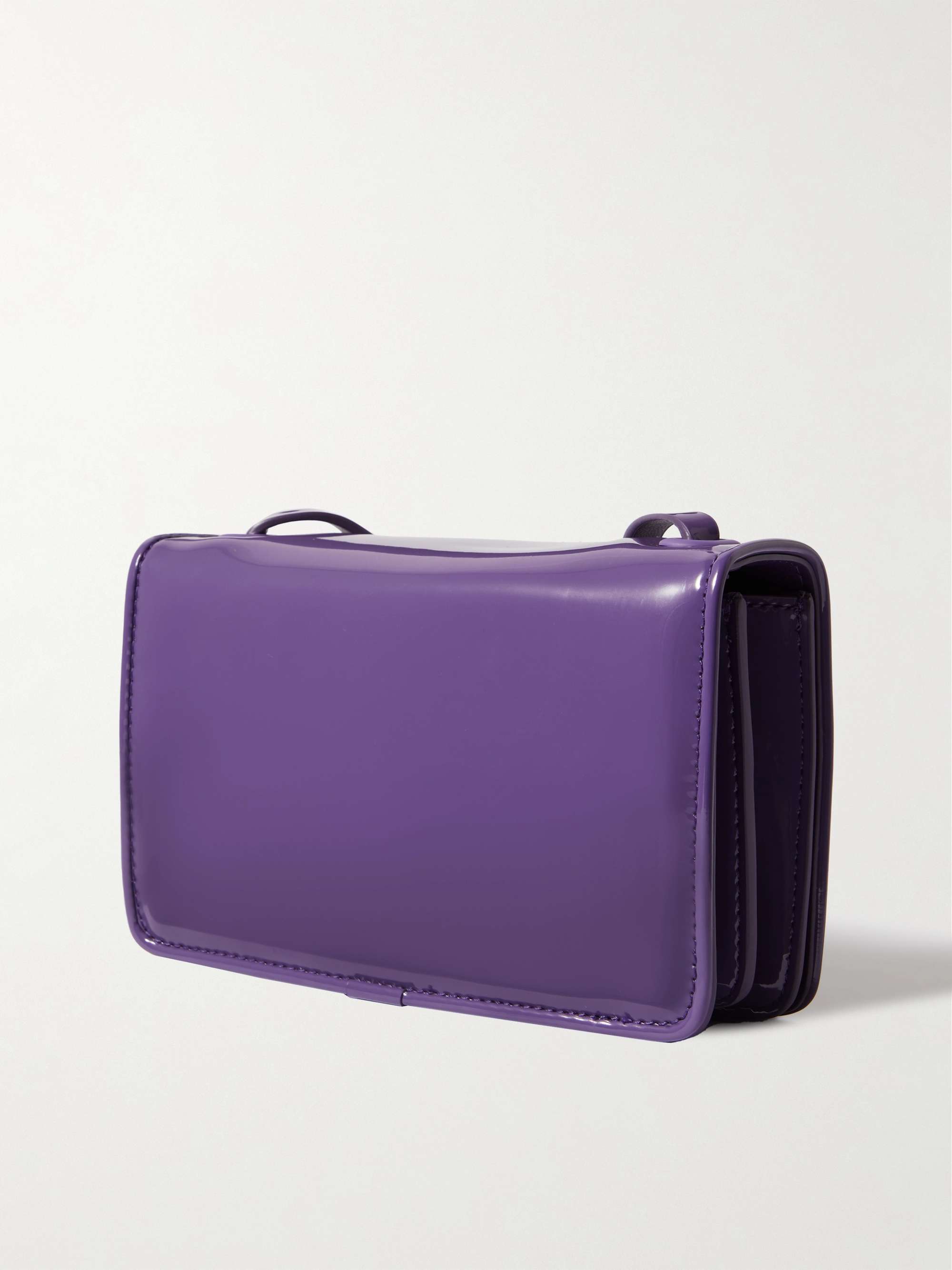ACNE STUDIOS Logo-Appliquéd Faux Patent-Leather Messenger Bag
