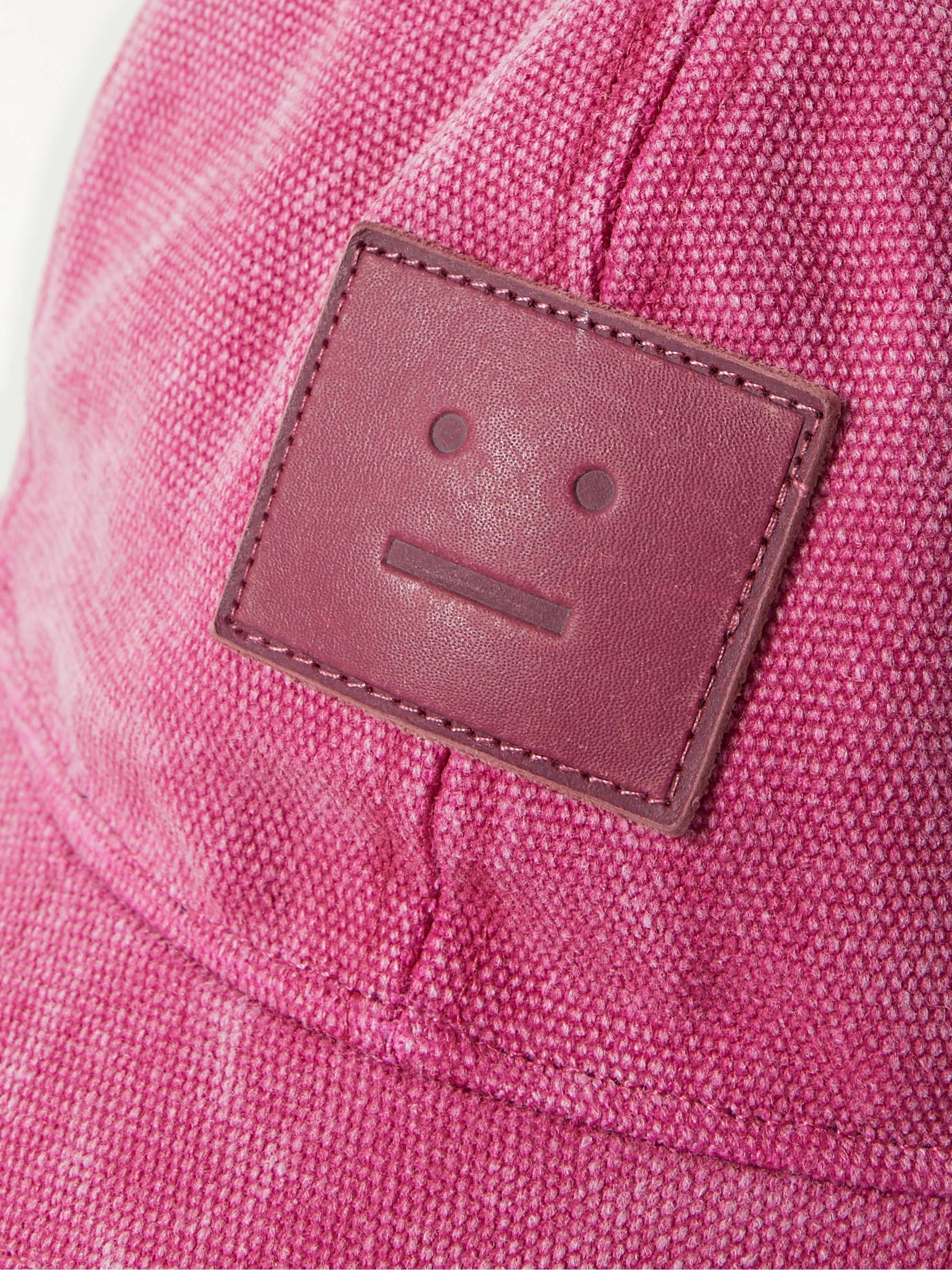 ACNE STUDIOS Leather-Trimmed Distressed Cotton-Canvas Baseball Cap