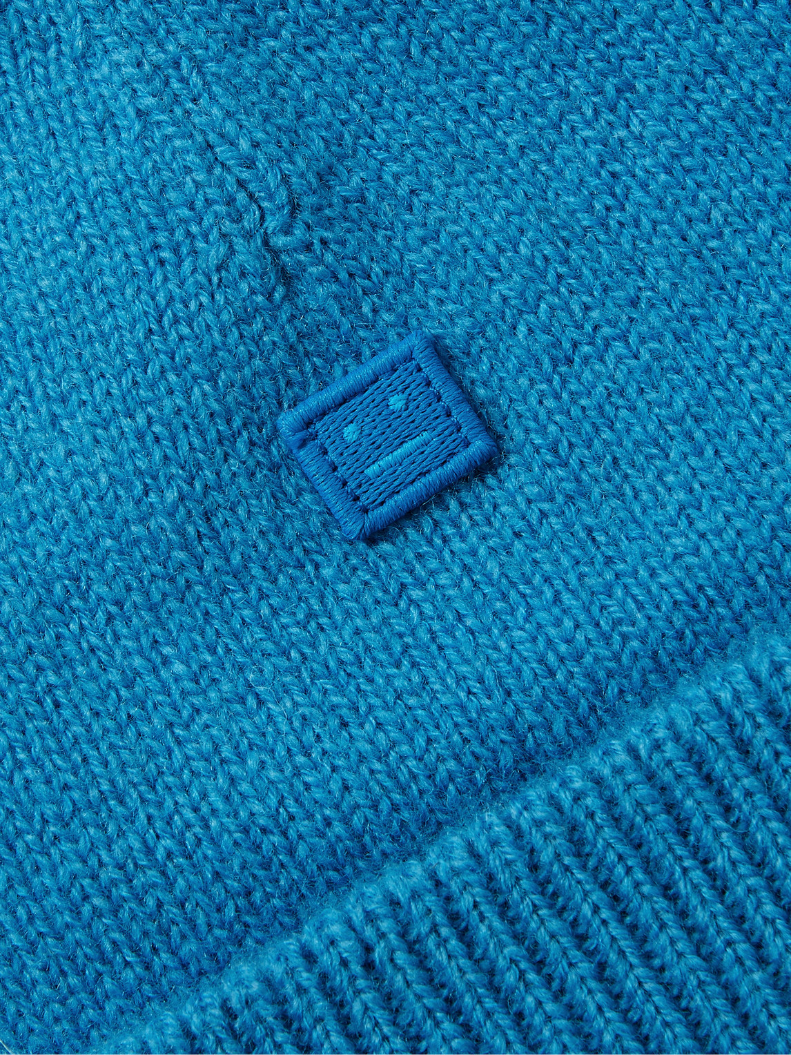 Shop Acne Studios Logo-appliquéd Wool Beanie In Blue