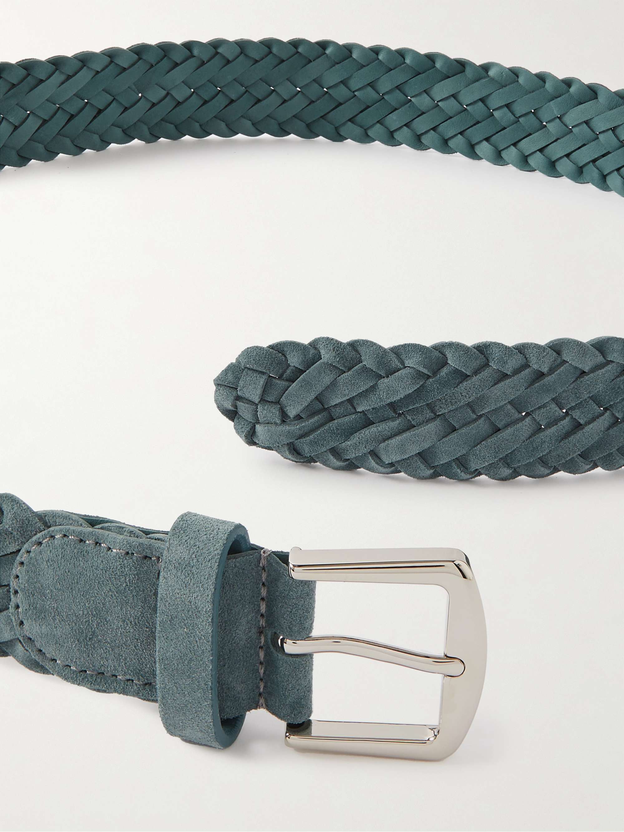 LORO PIANA 4cm Woven Suede Belt