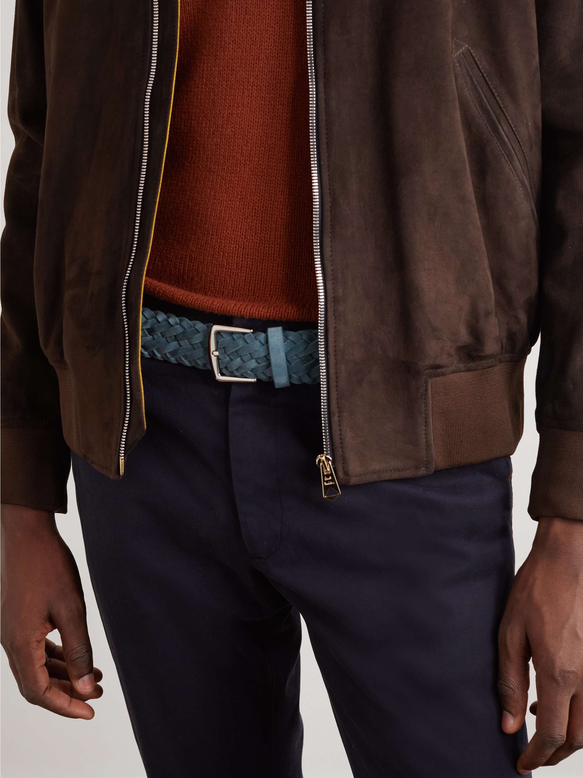 LORO PIANA 4cm Woven Suede Belt