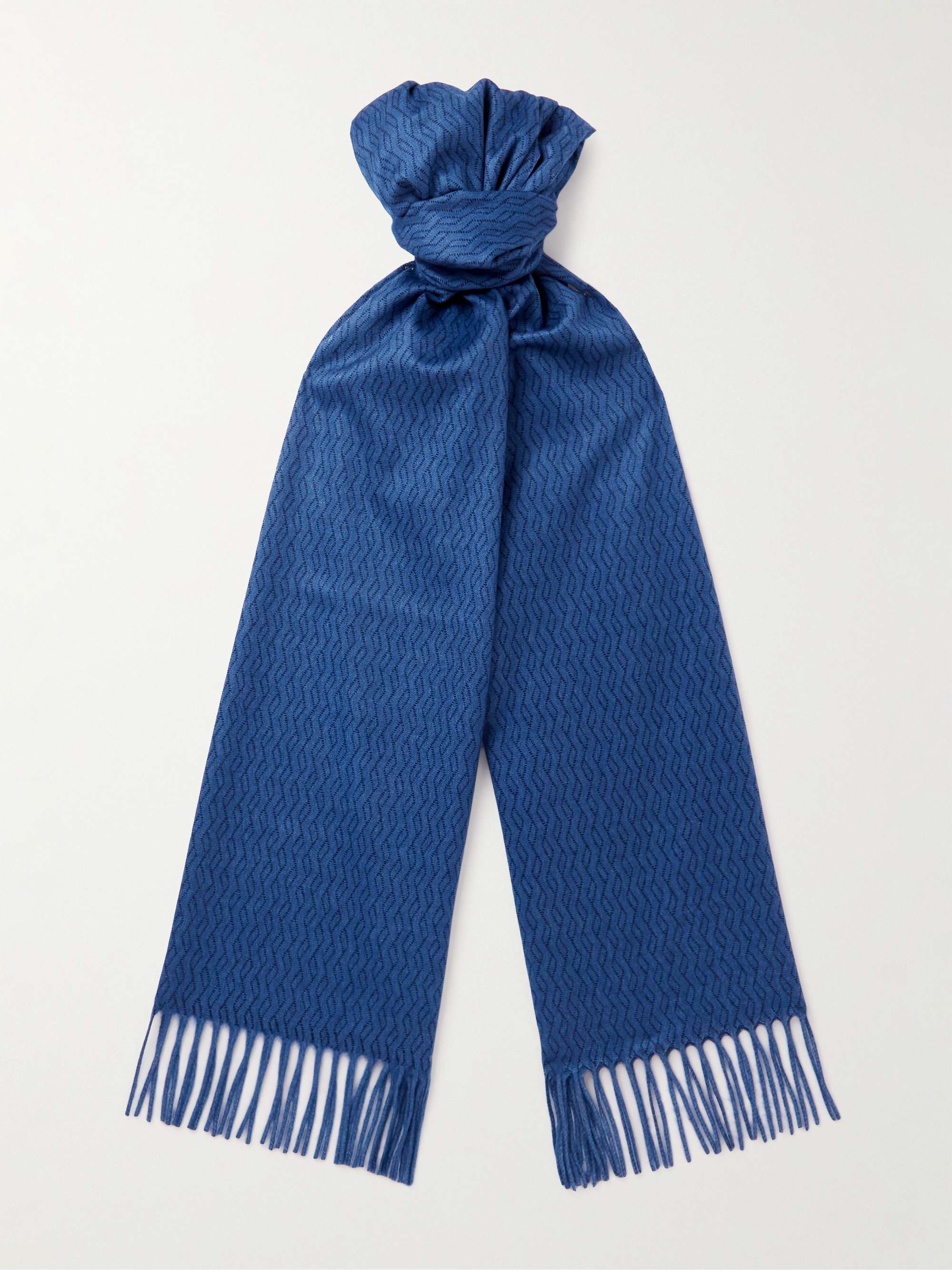 Fringed Silk and Cashmere-Blend Scarf