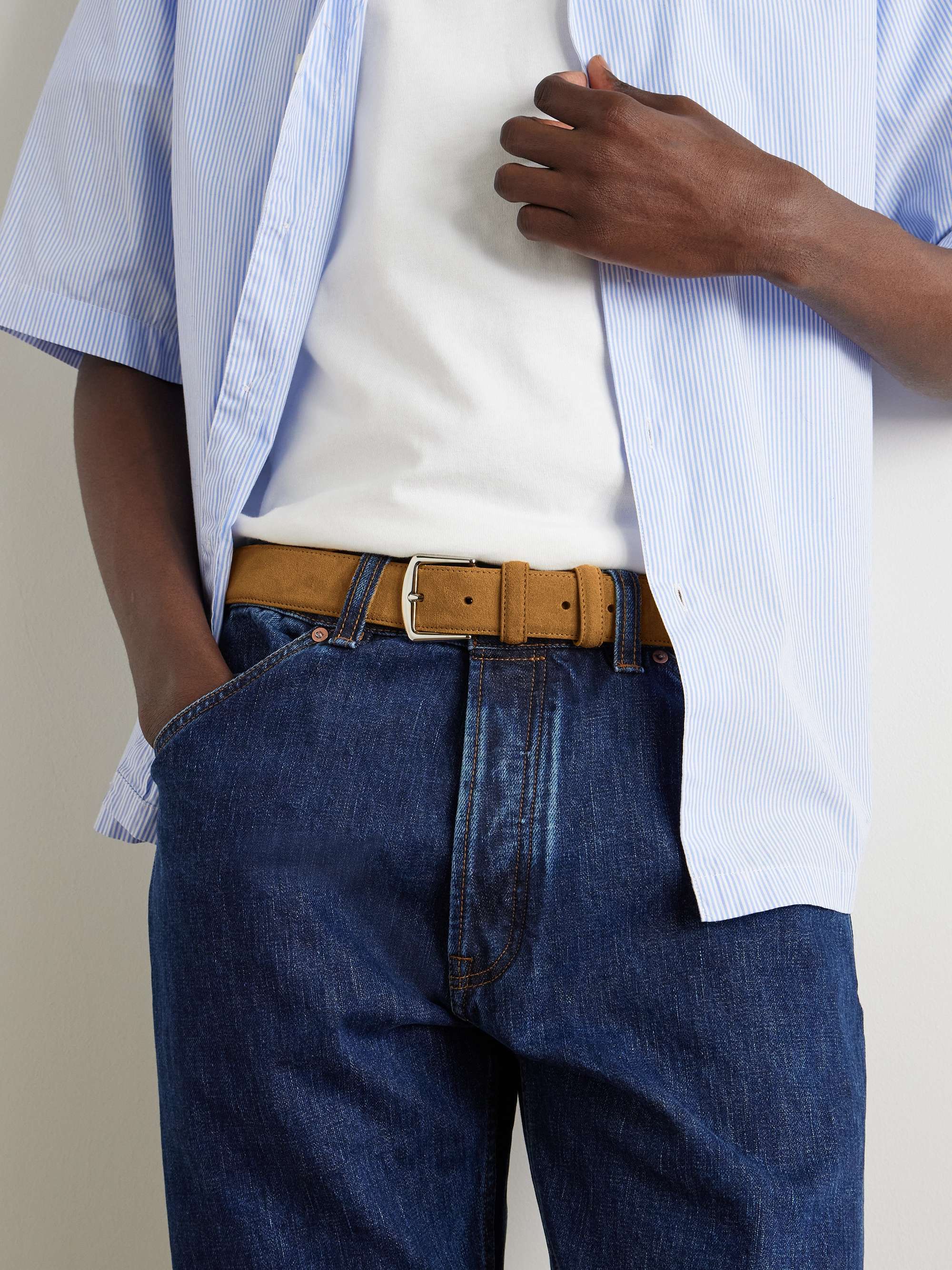 LORO PIANA 3.5cm Suede Belt