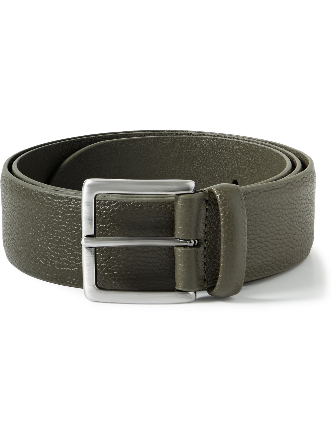Anderson's 4cm Full-grain Leather Belt In Green