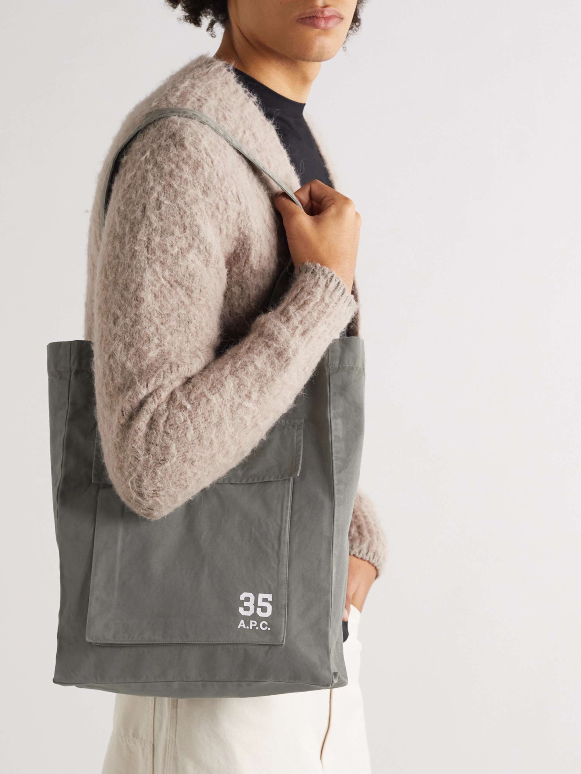 A.P.C. Respect Printed Cotton-Twill Tote Bag