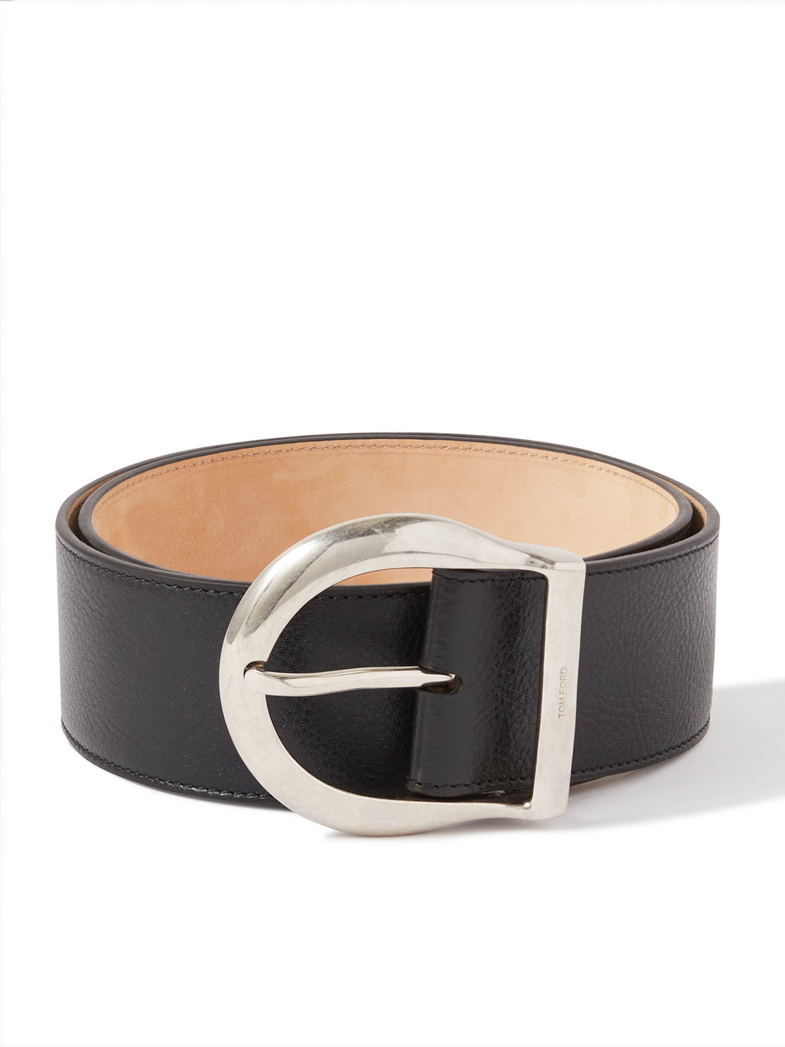 Tom Ford Full-grain Leather Belt In Black