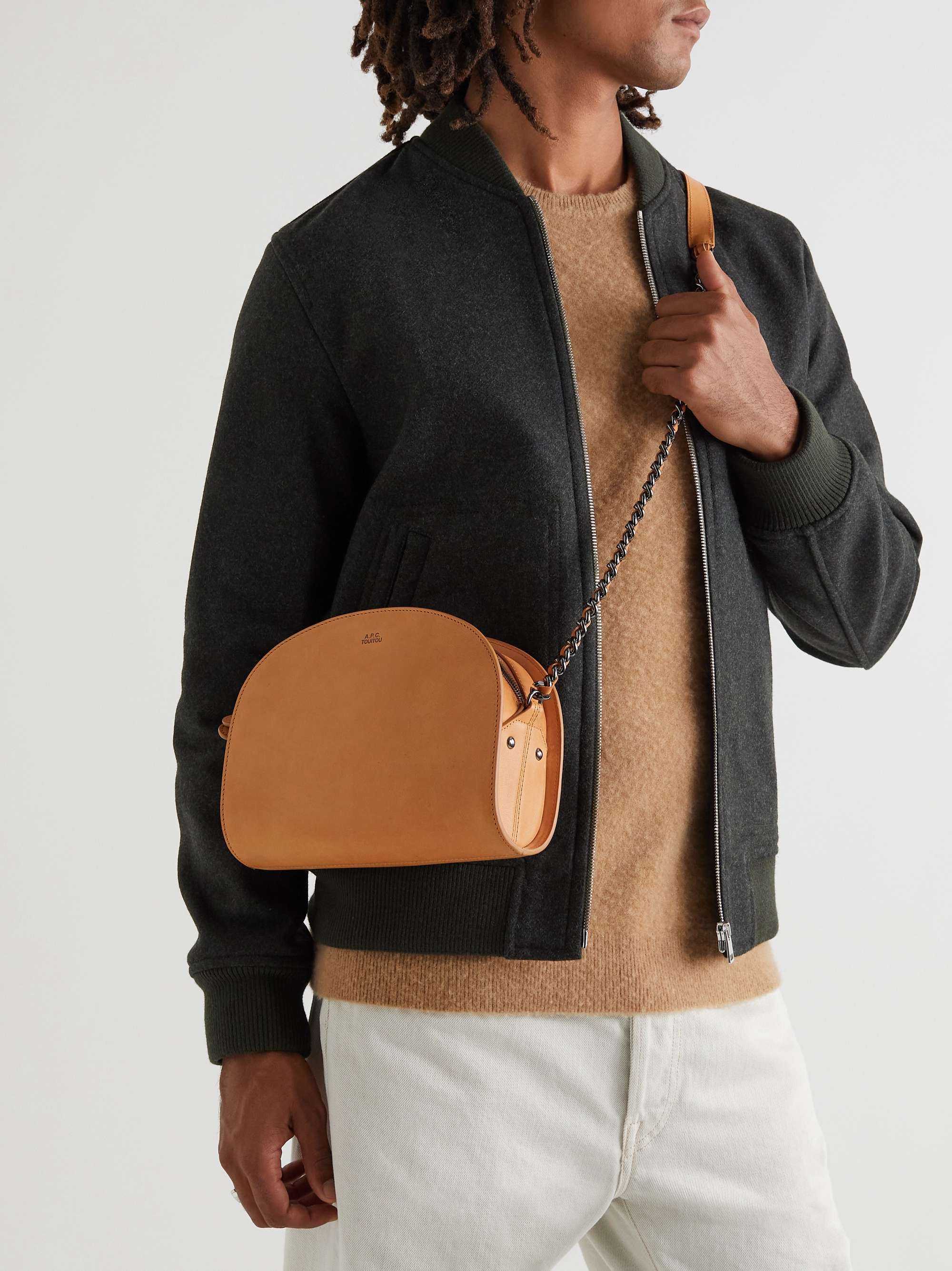 Demi-Lune Leather Messenger Bag
