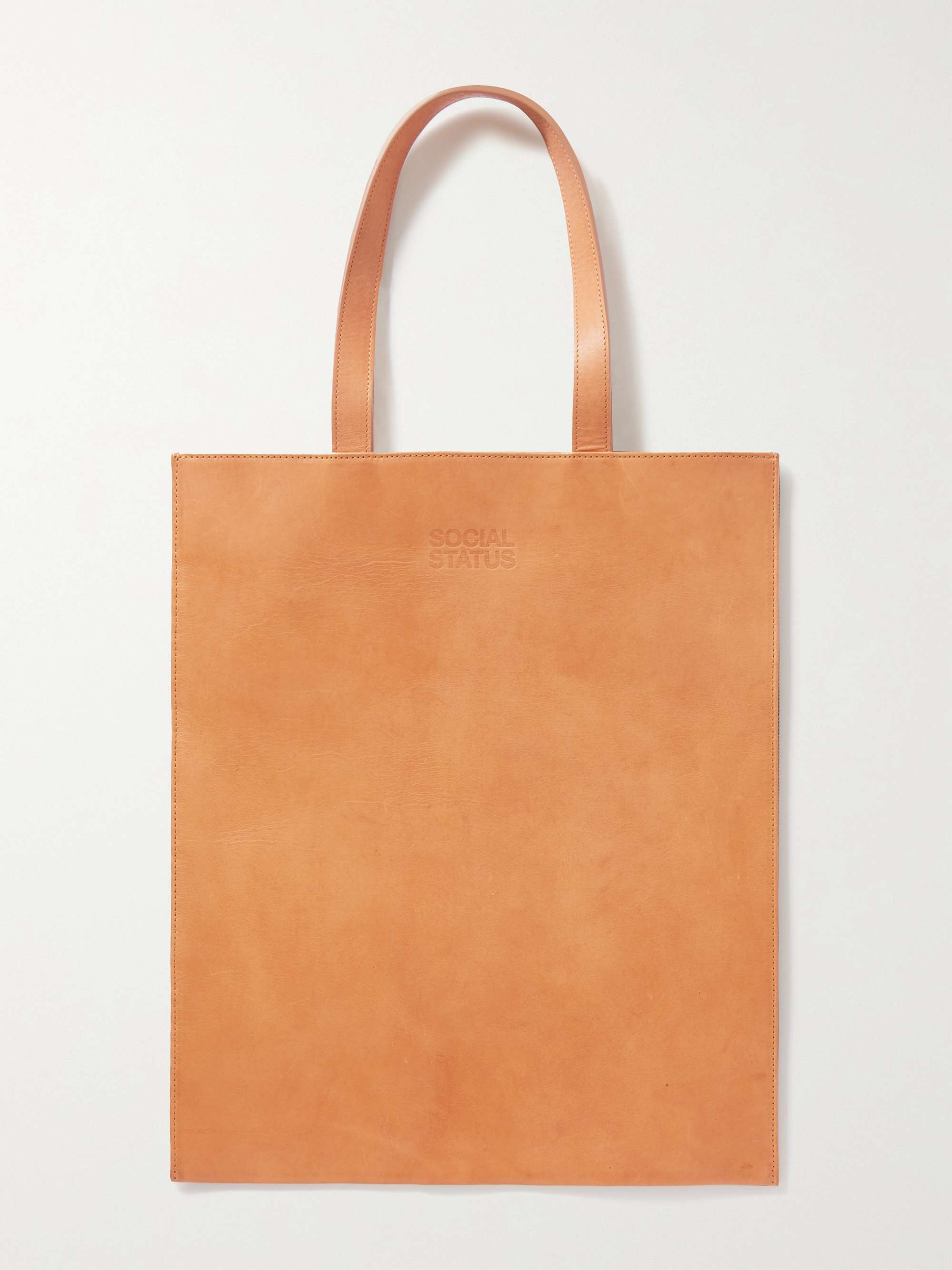 A.P.C. Social Status Logo-Print Denim and Leather Tote Bag