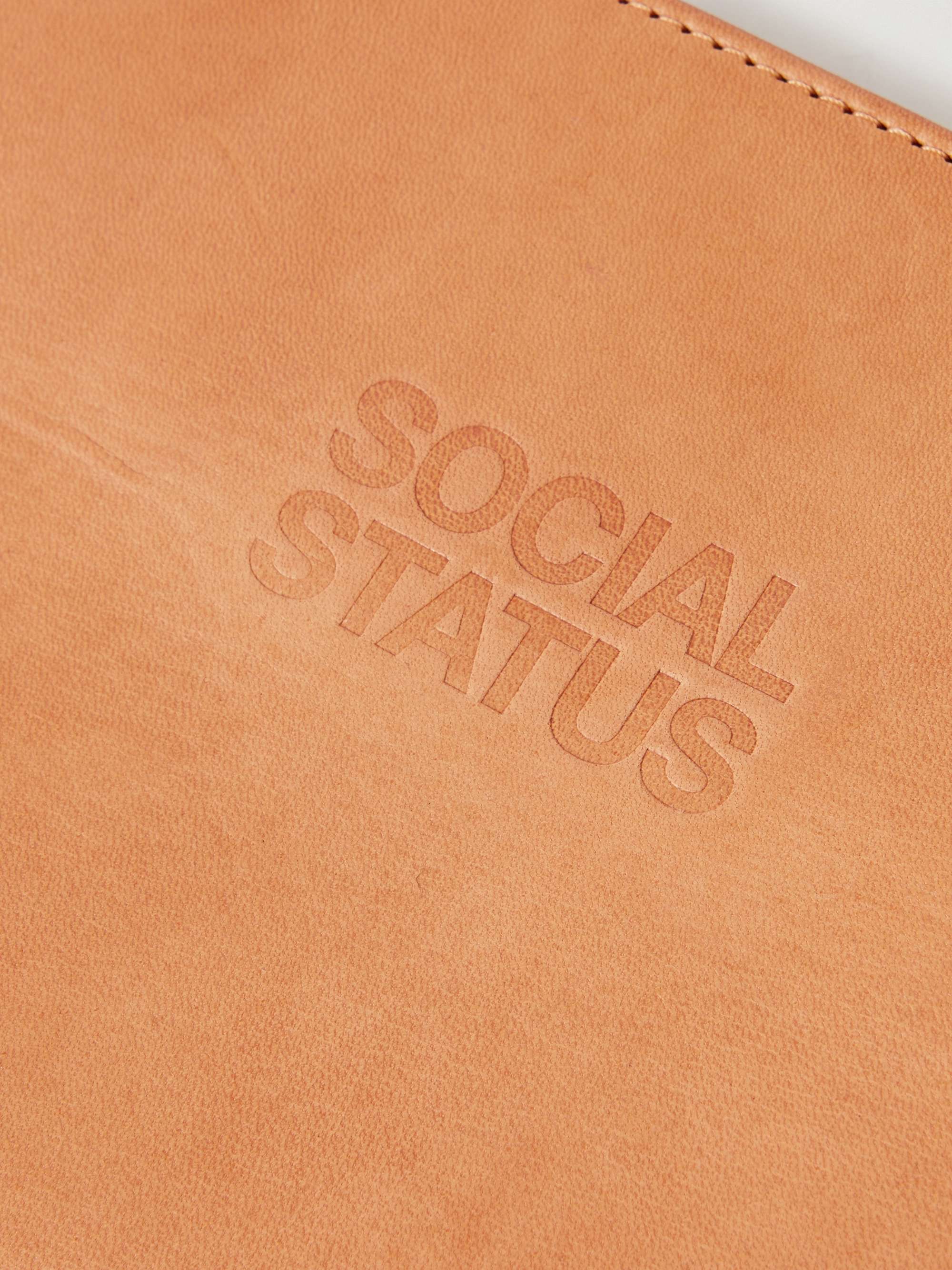 A.P.C. Social Status Logo-Print Denim and Leather Tote Bag