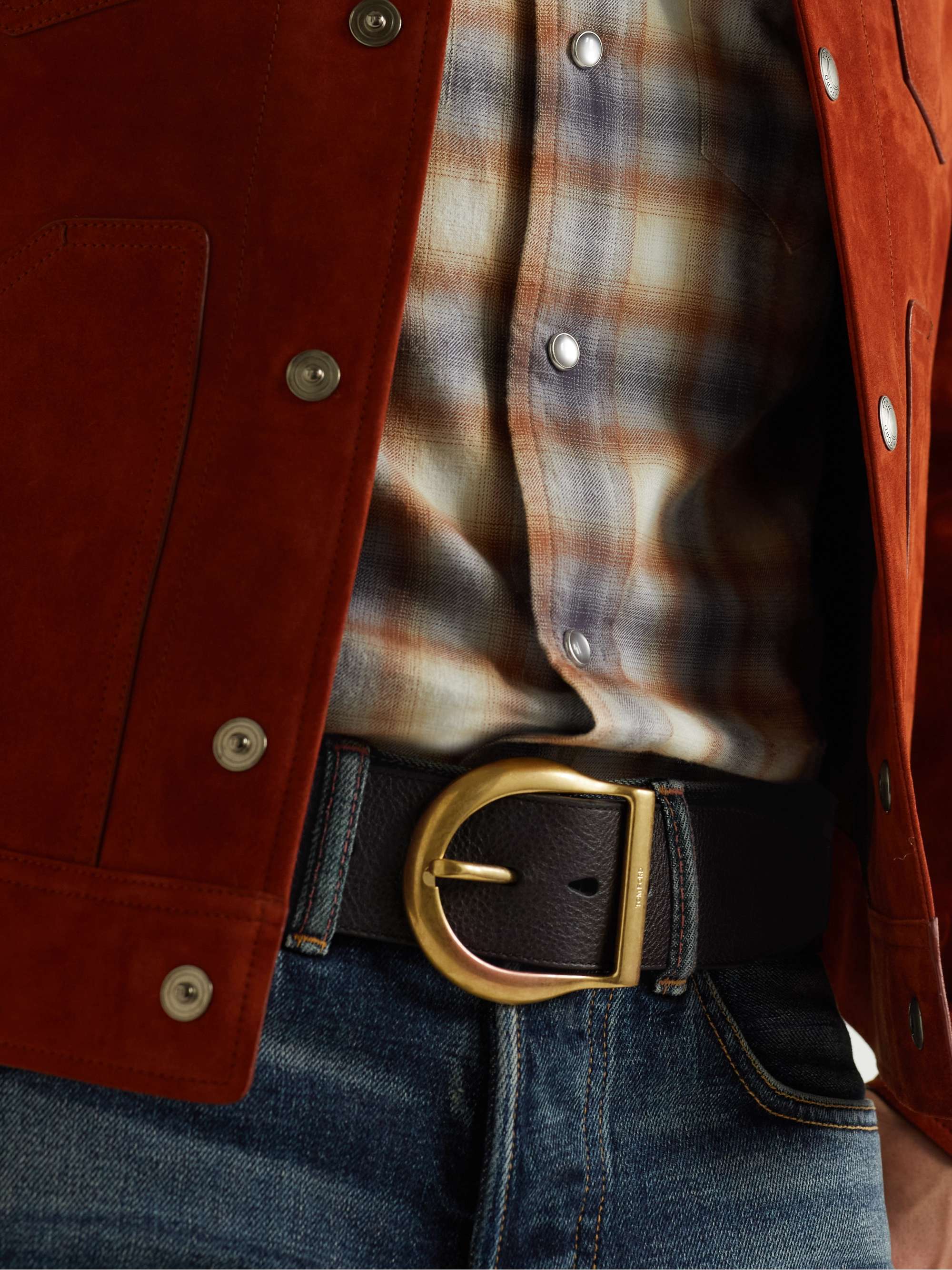 TOM FORD Full-Grain Leather Belt