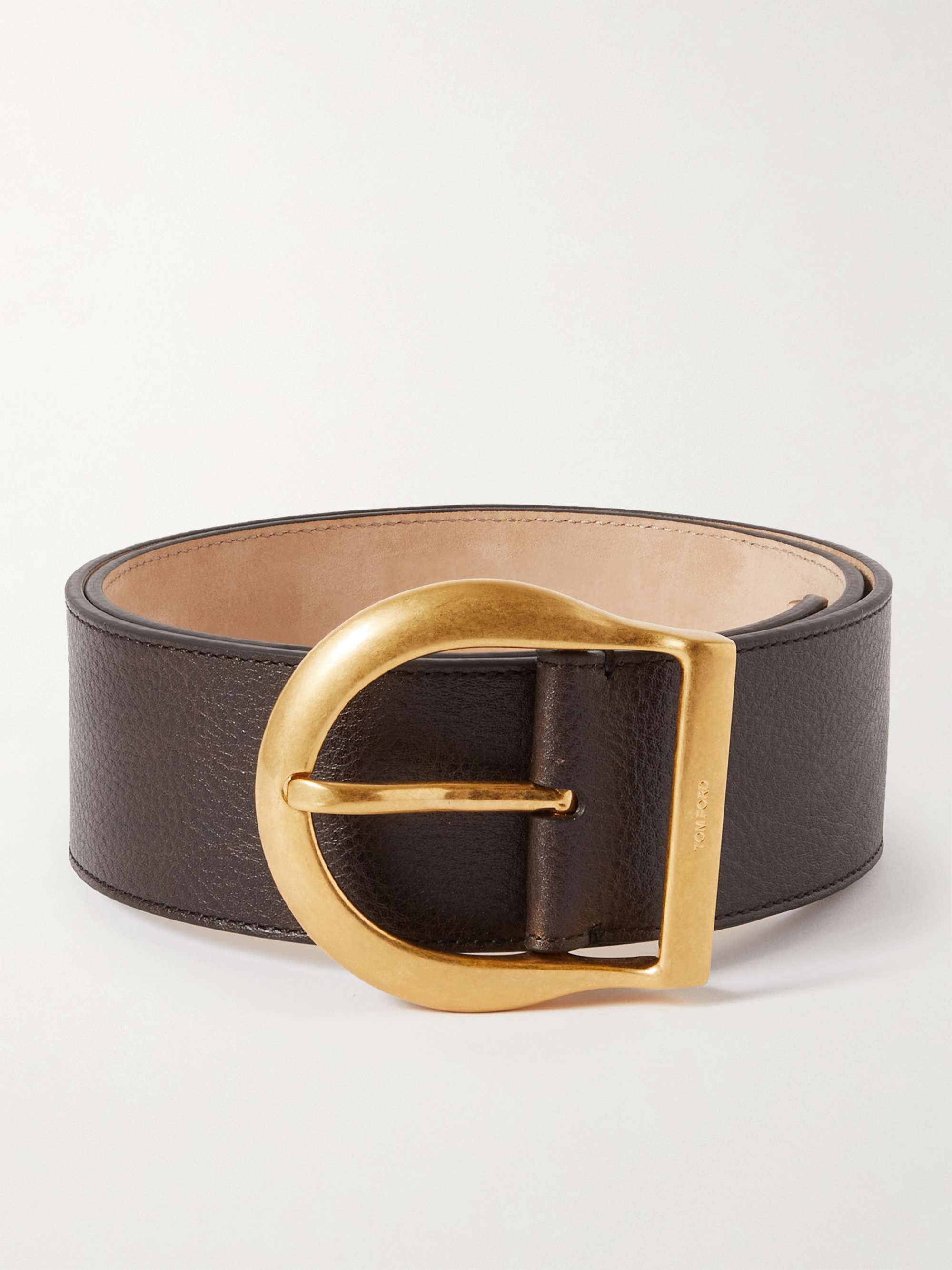 TOM FORD Full-Grain Leather Belt - Men - Brown Belts