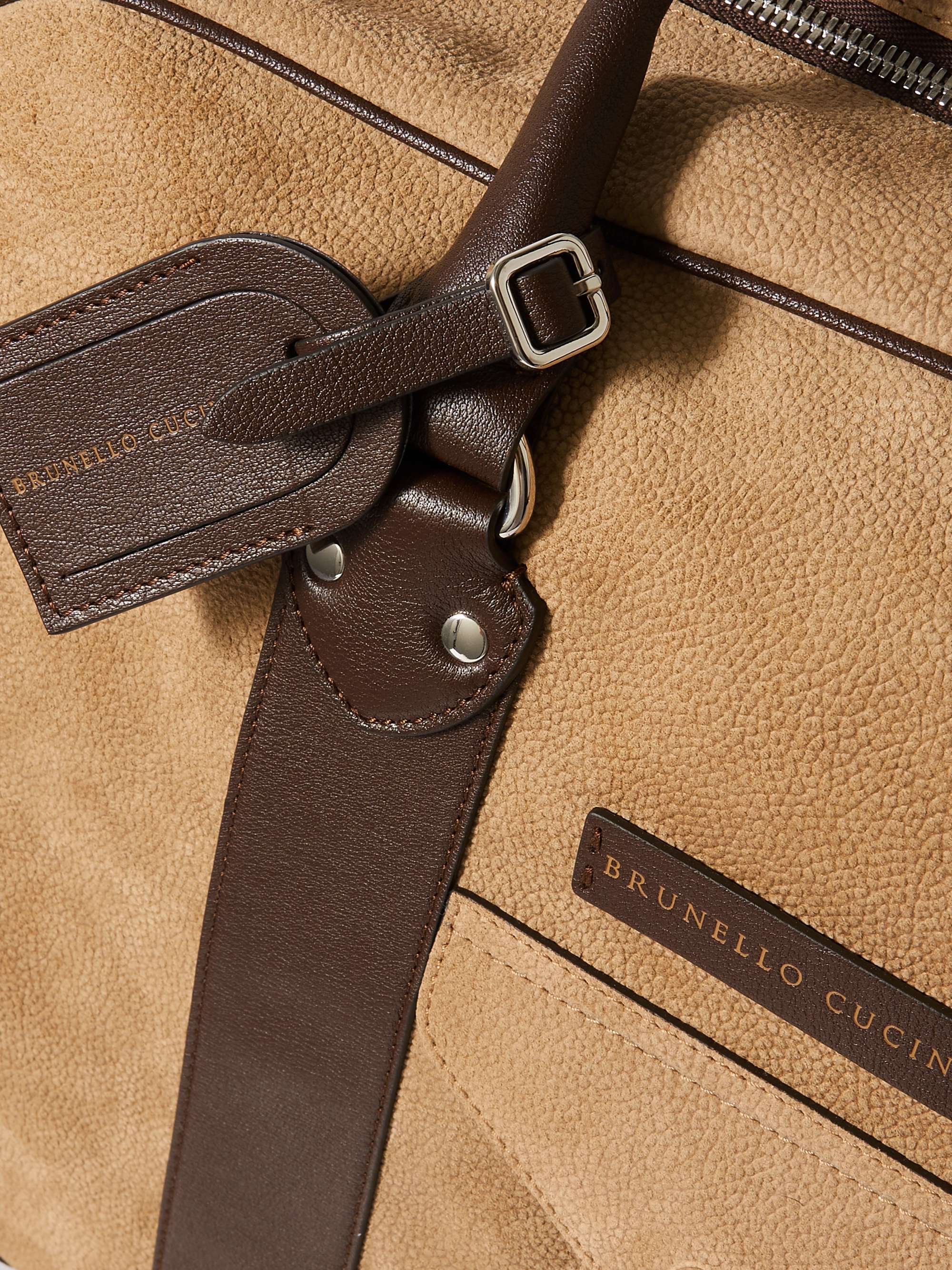 BRUNELLO CUCINELLI Borsa Leather-Trimmed Canvas Weekend Bag