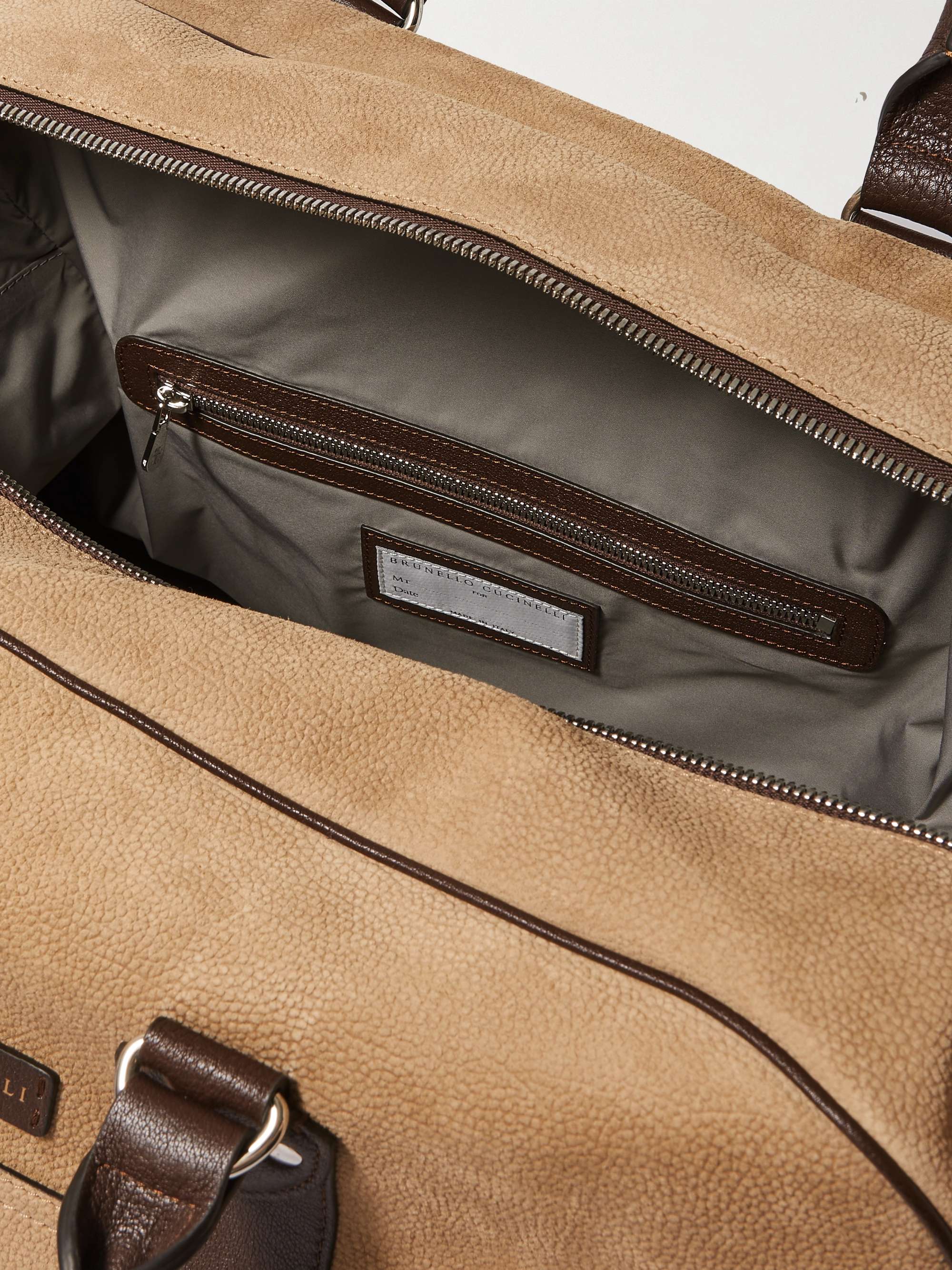BRUNELLO CUCINELLI Borsa Leather-Trimmed Canvas Weekend Bag