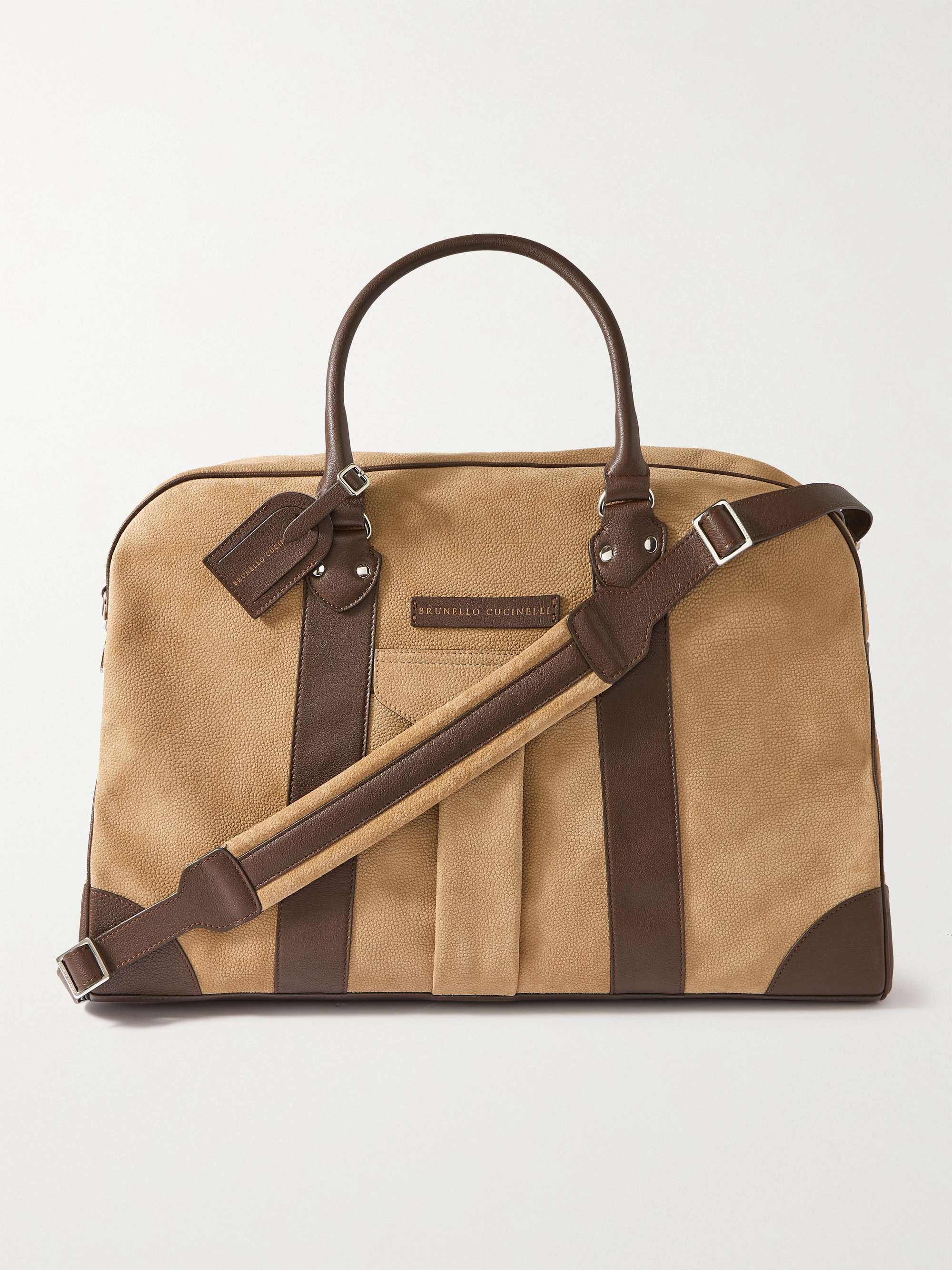 Leather duffel bag in brown - Brunello Cucinelli