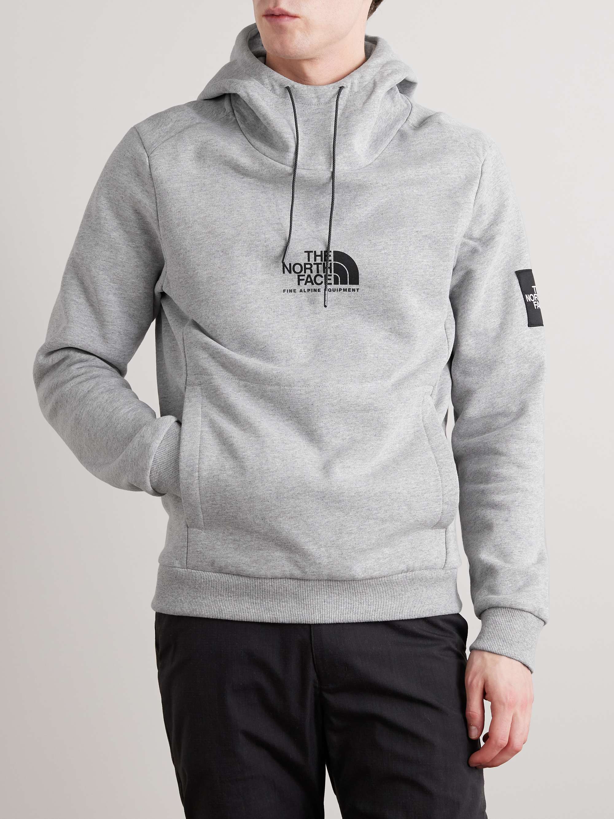 THE NORTH FACE Printed Mélange Cotton-Blend Jersey Hoodie