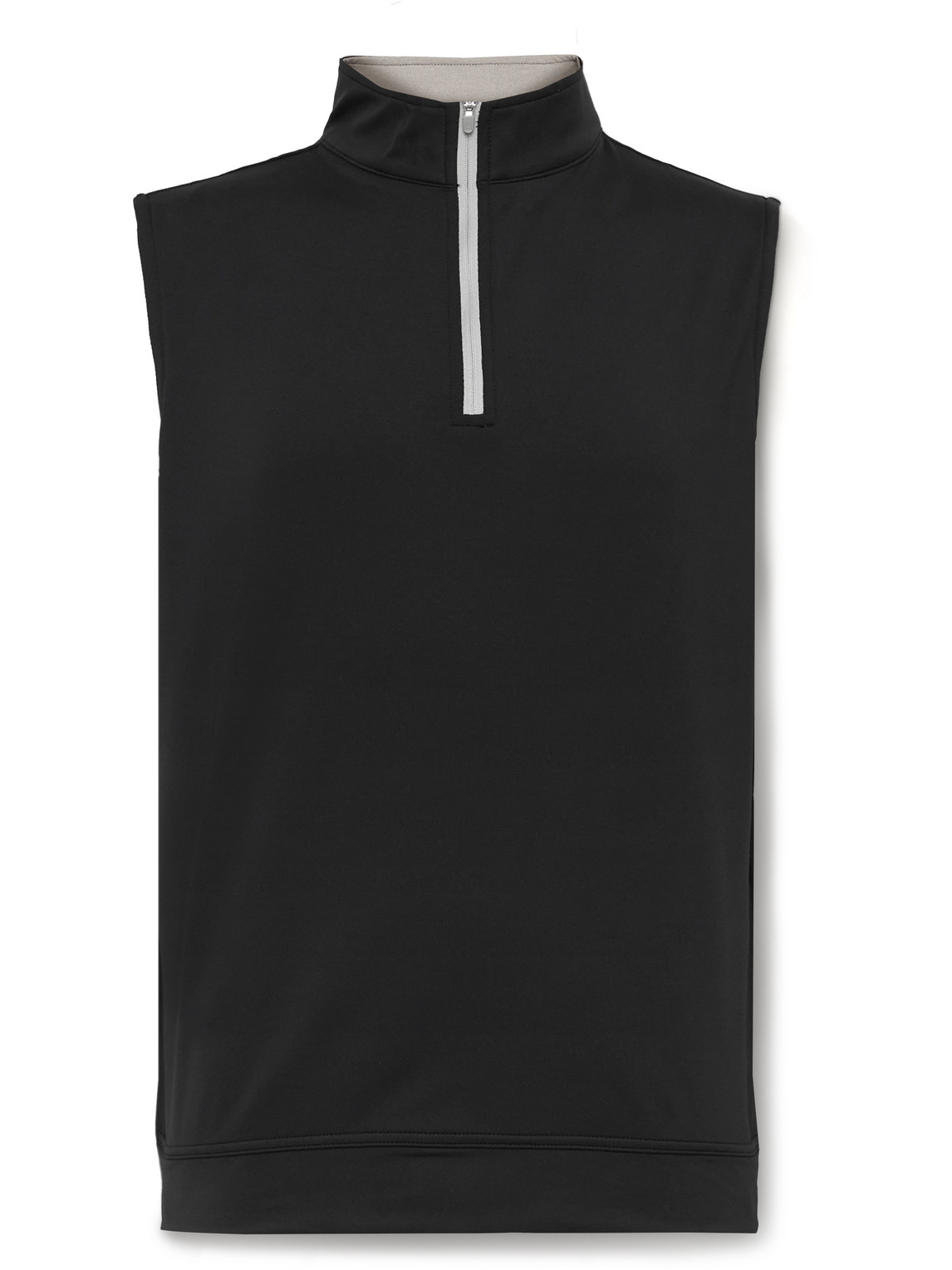 Peter Millar Galway Tech-jersey Half-zip Golf Gilet In Black