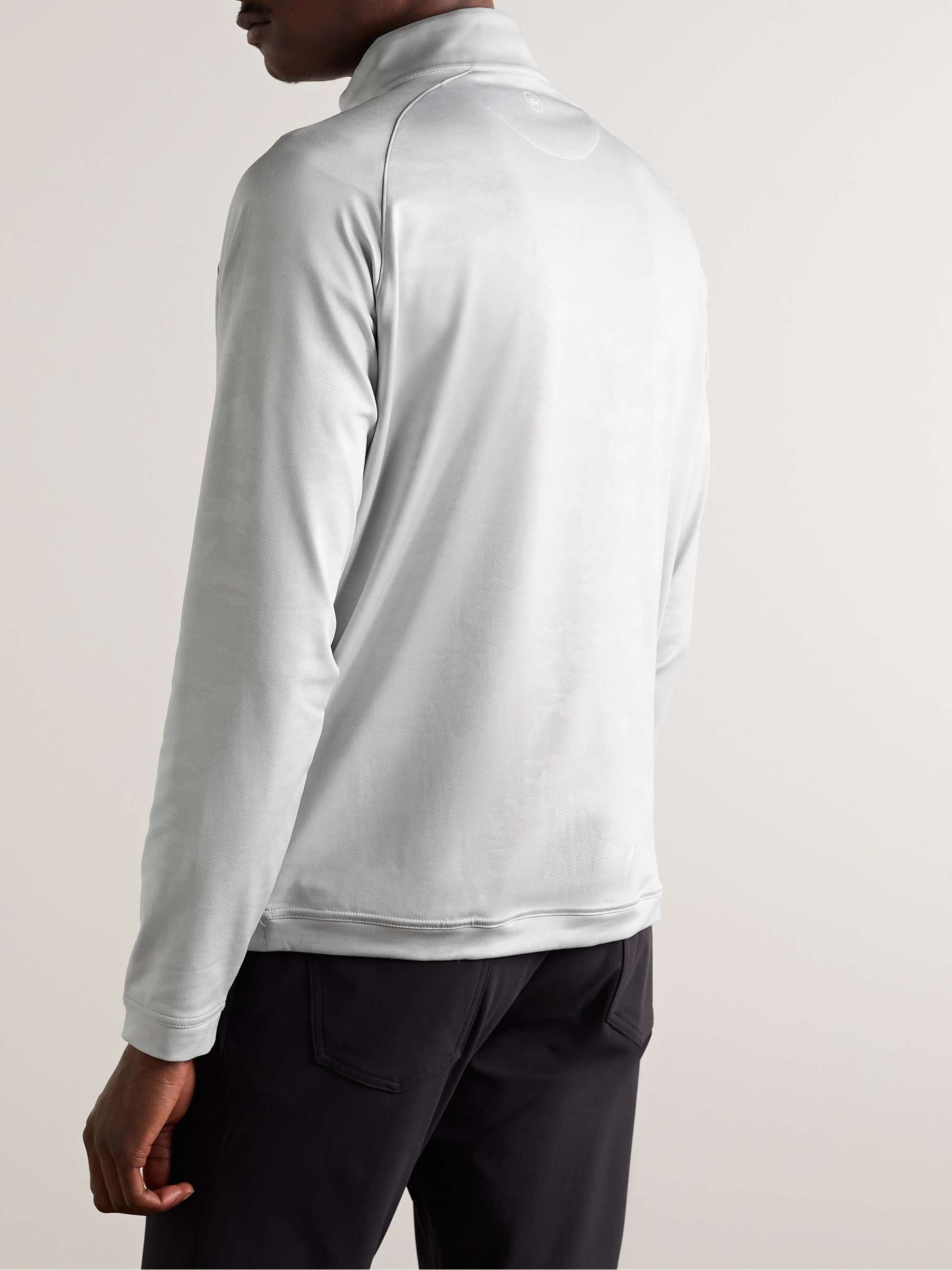 PETER MILLAR Forge Camo Tech-Jersey Jacquard Half-Zip Golf Top