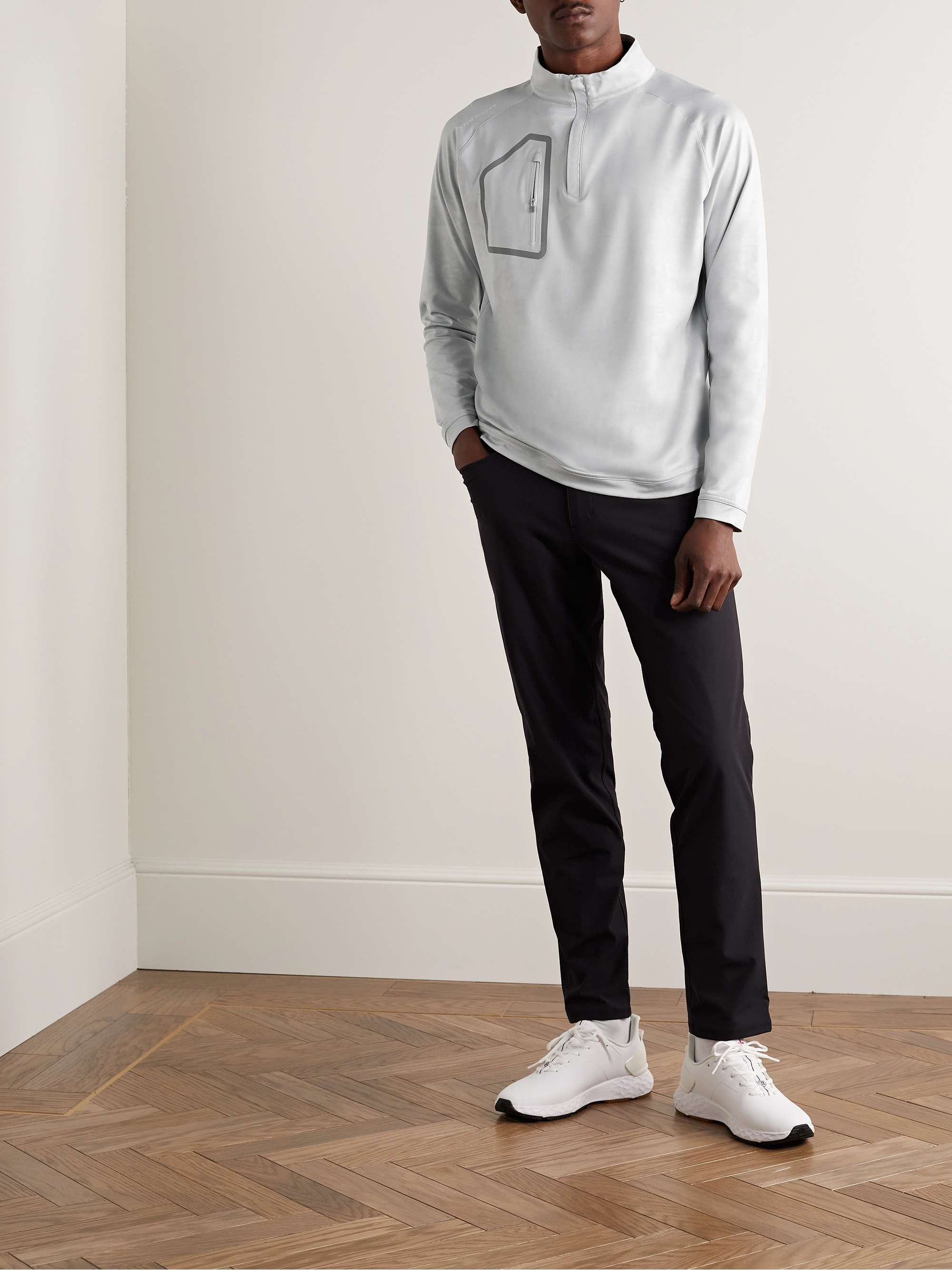 PETER MILLAR Forge Camo Tech-Jersey Jacquard Half-Zip Golf Top