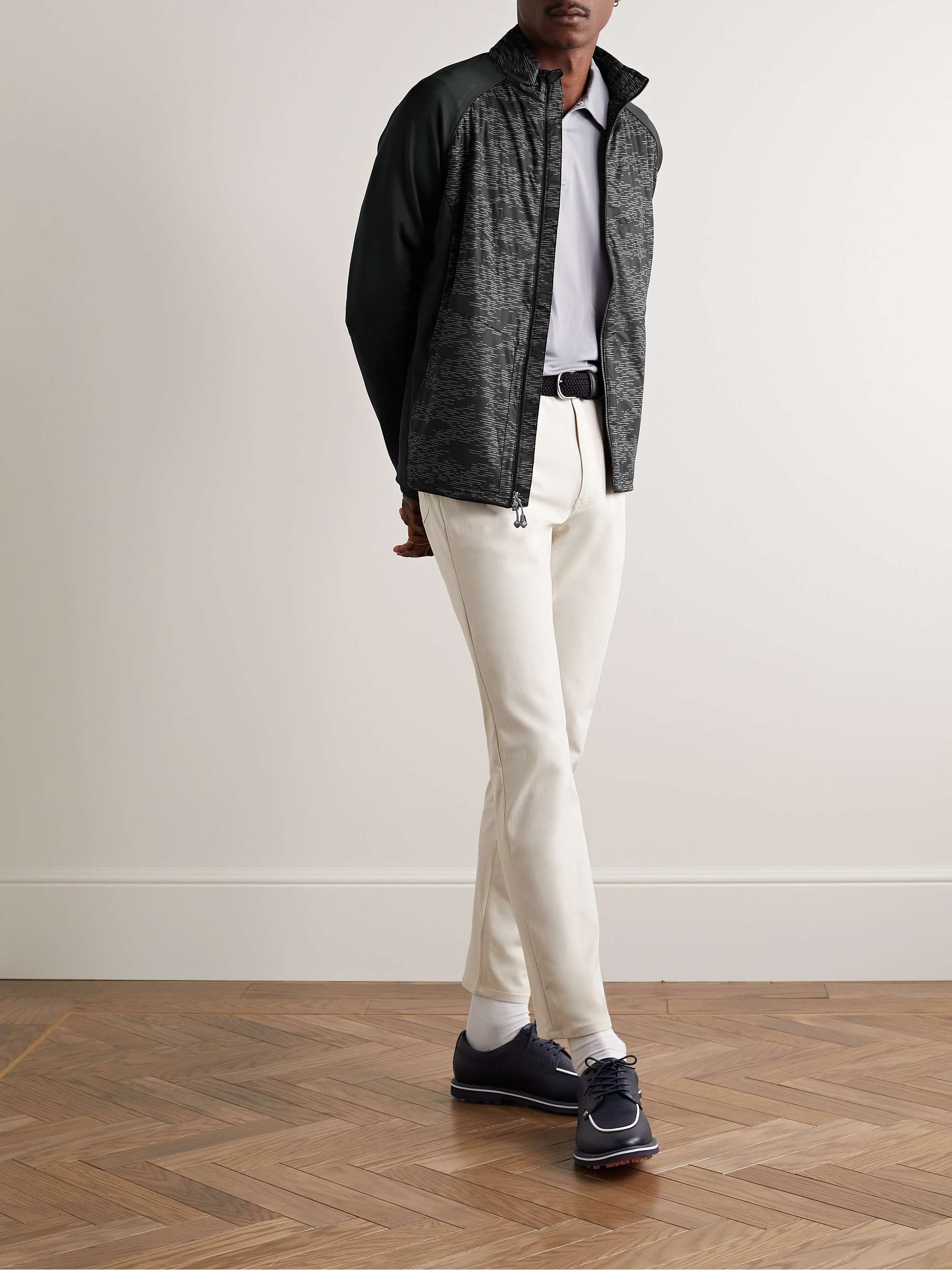 PETER MILLAR Merge Elite Printed Shell and Stretch-Jersey Golf Jacket