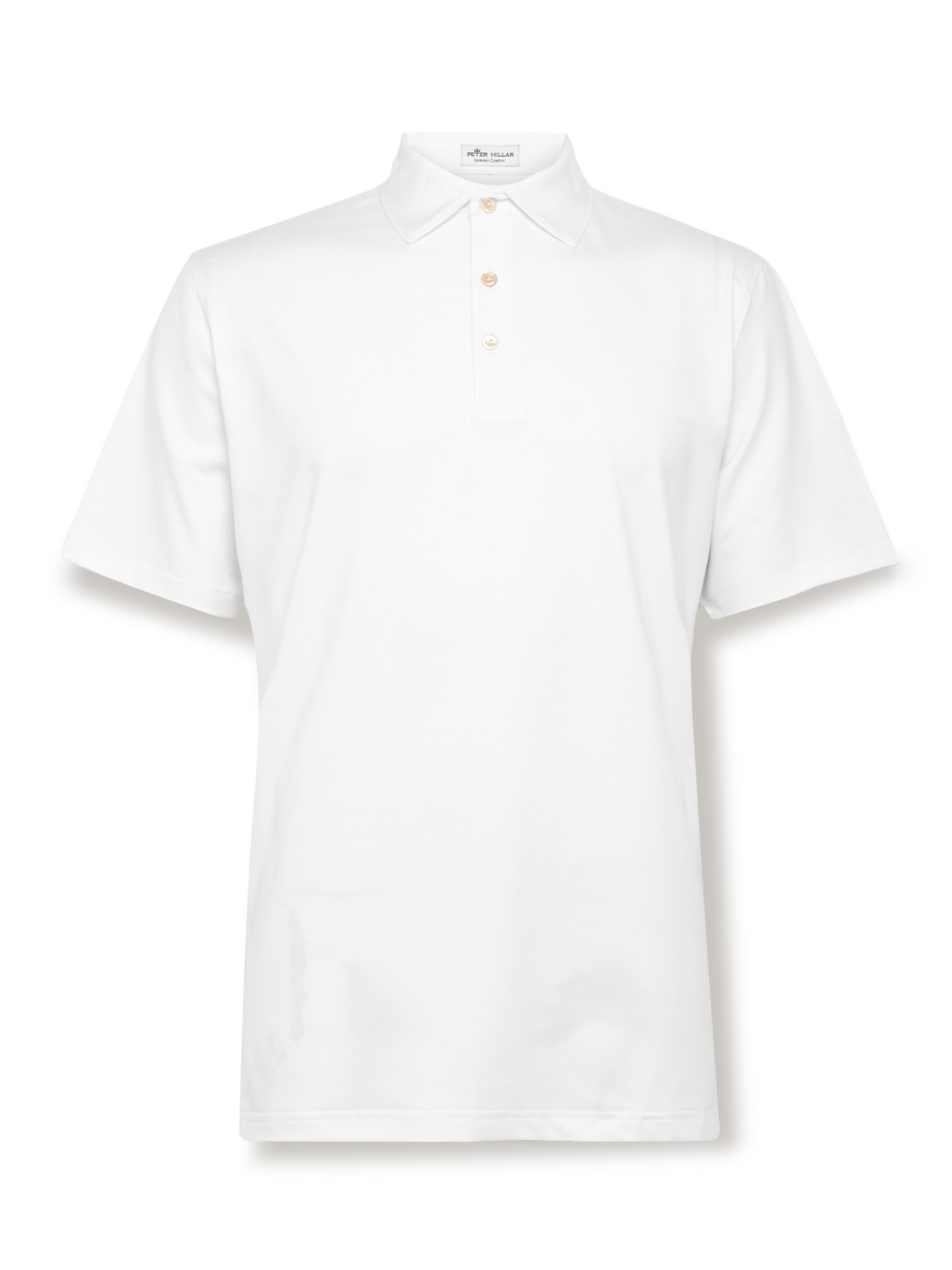 Shop Peter Millar Tech-jersey Golf Polo Shirt In White